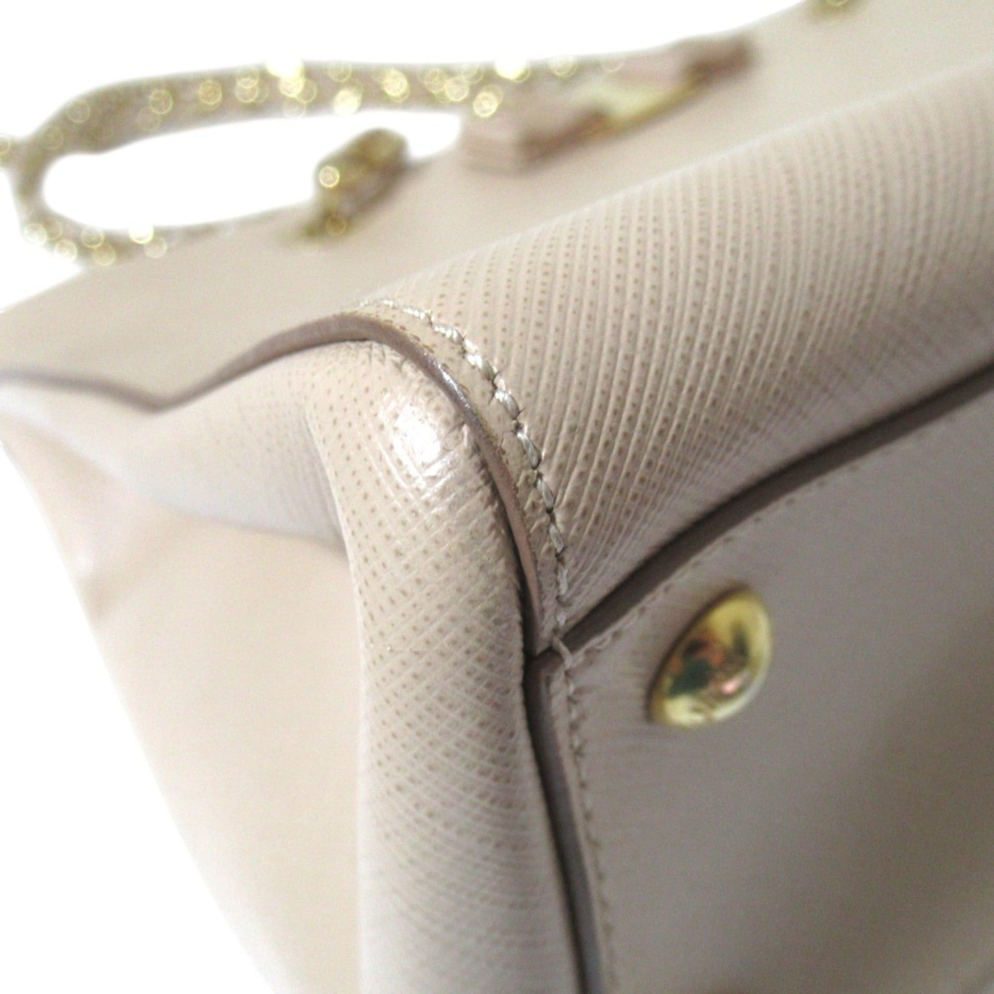 Salvatore Ferragamo Salvatore Ferragamo Vara Ribbon Chain Tote Bag Shoulder Beige x Gold Hardware Women's Size ONE SIZE - 4 Thumbnail