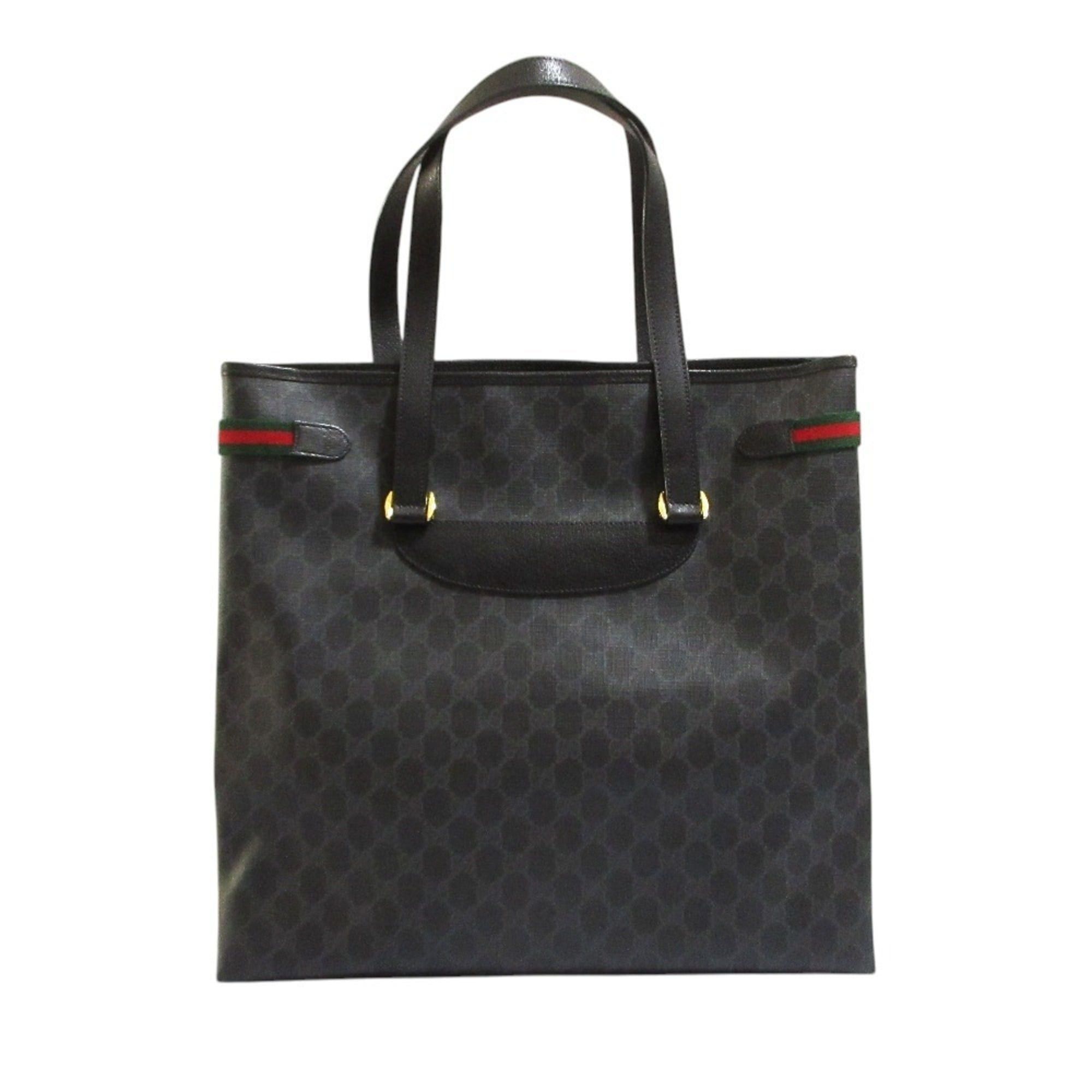 Gucci GUCCI Vintage GG Supreme Sherry Line Tote Bag 39.02.091 Black Men's/Women's Size ONE SIZE - 3 Thumbnail
