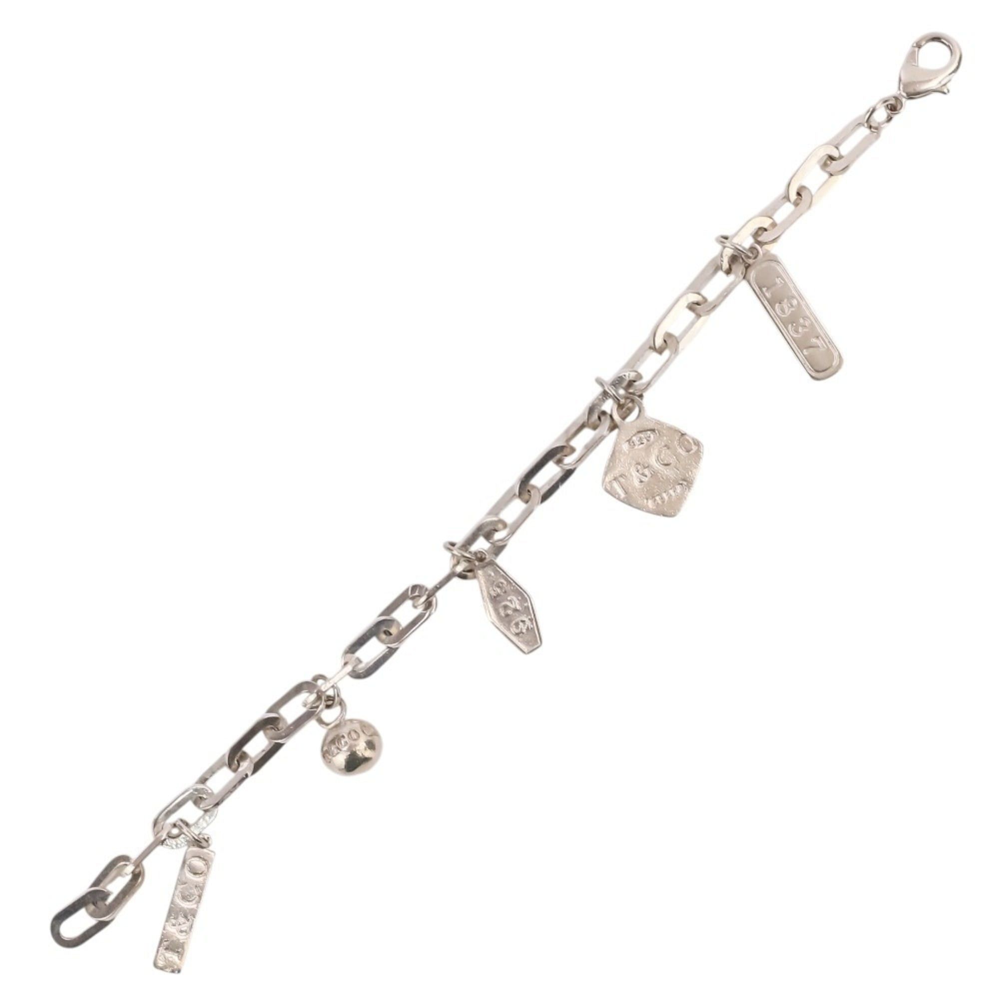 Tiffany & Co. Tiffany & Co. 1837 5 Charm Chain Bracelet, SV925 Silver, Men's Women's Size ONE SIZE - 3 Thumbnail