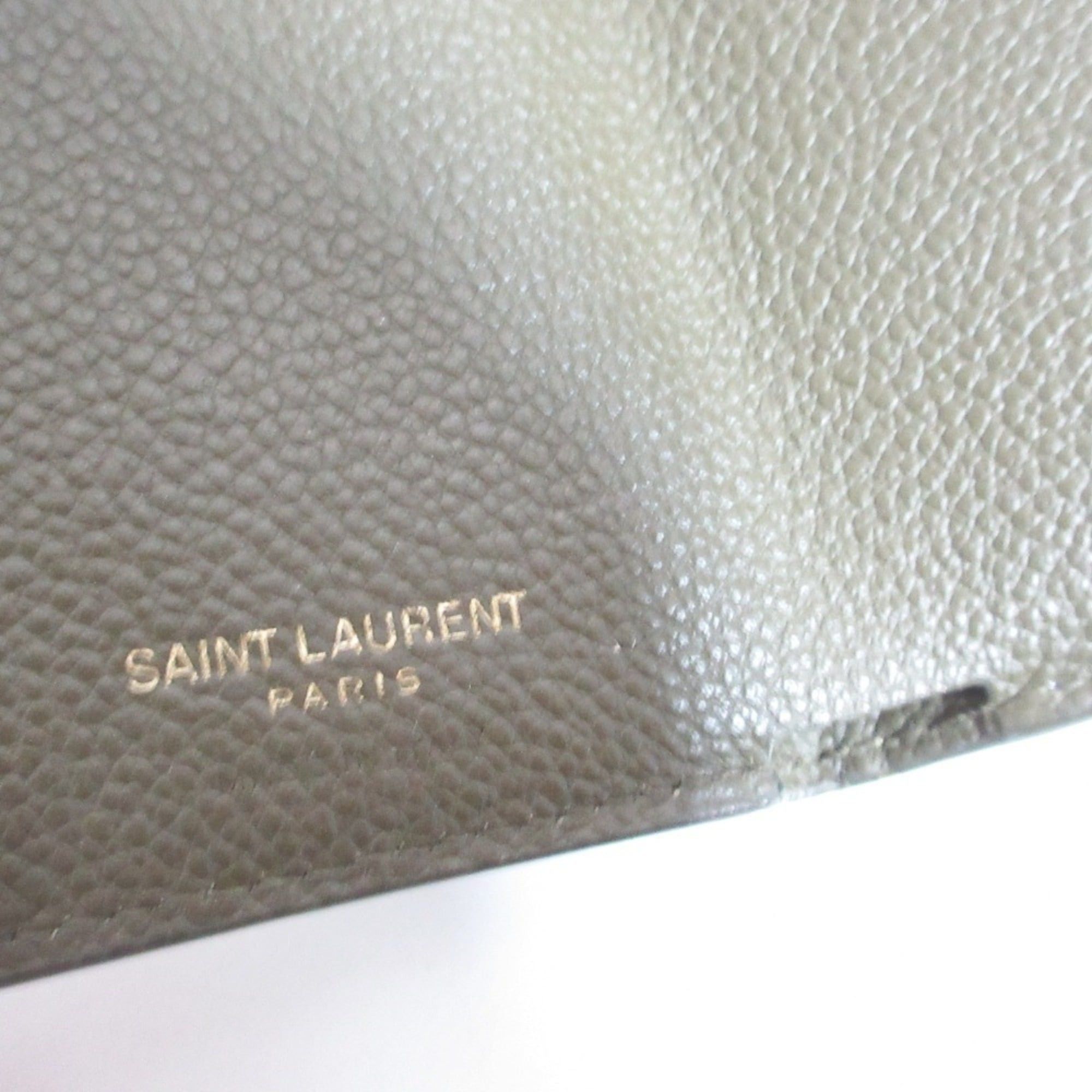 Saint Laurent Paris Yves Saint Laurent PARIS YSL Origami Tiny Wallet Khaki Women's Size ONE SIZE - 8 Thumbnail
