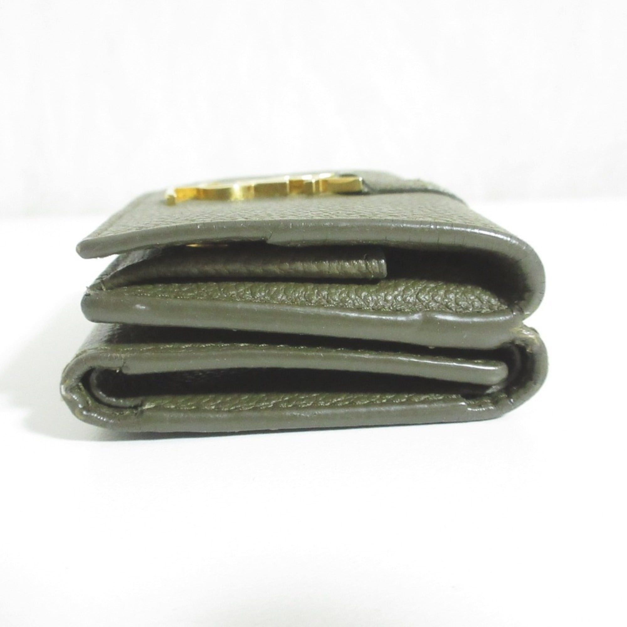 Saint Laurent Paris Yves Saint Laurent PARIS YSL Origami Tiny Wallet Khaki Women's Size ONE SIZE - 4 Thumbnail