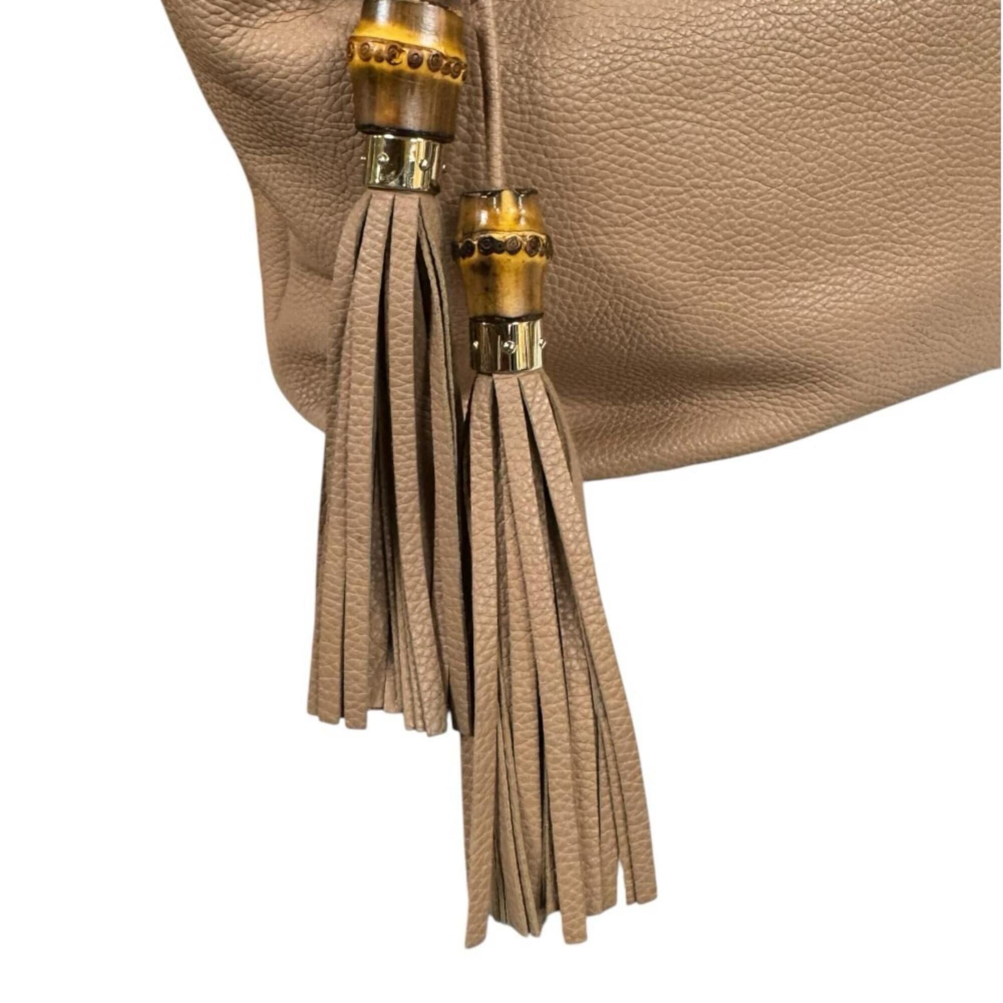 Gucci Gucci Outlet Bamboo Tote Bag, Leather 354665, Beige, Women's, with Tassel Size ONE SIZE - 15 Thumbnail