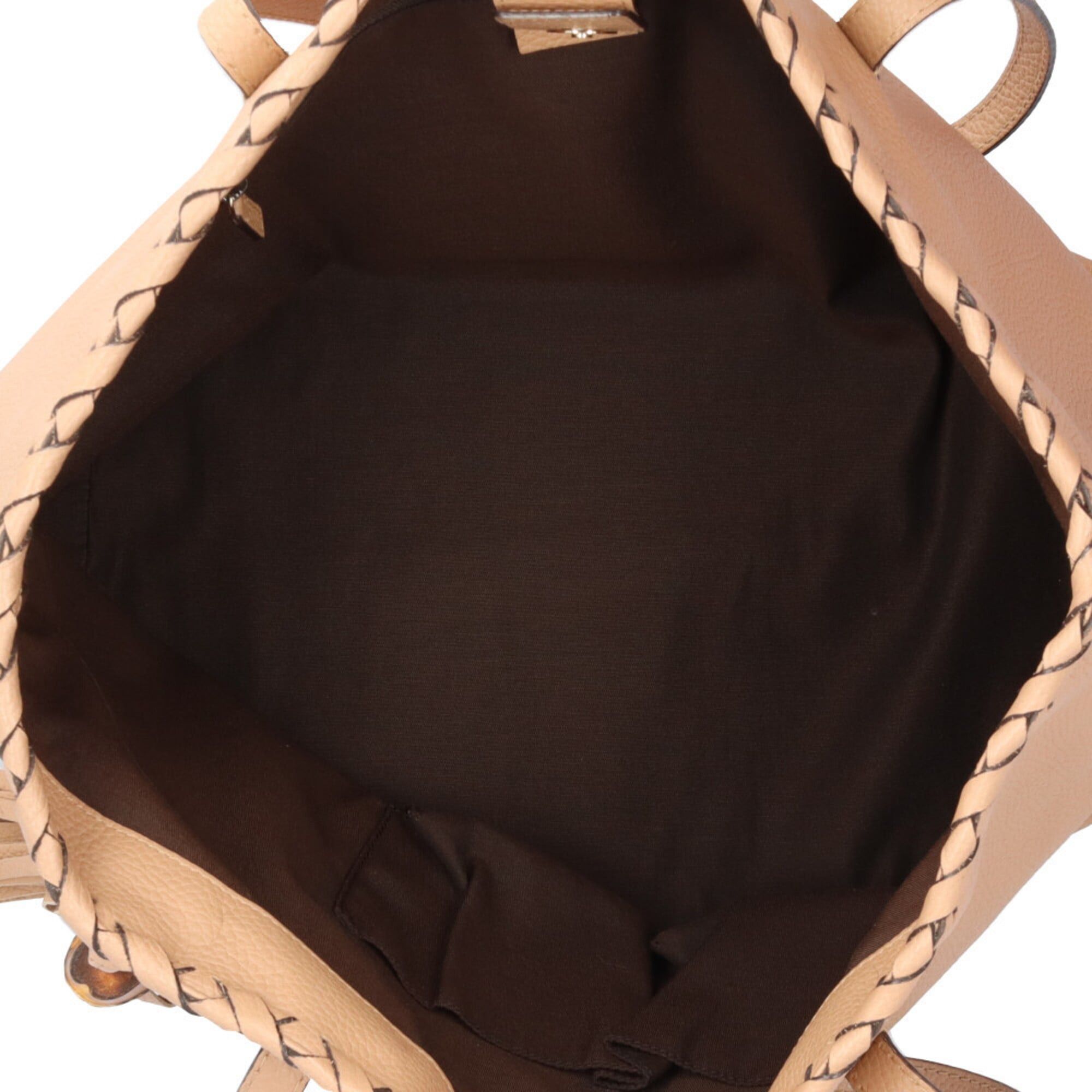 Gucci Gucci Outlet Bamboo Tote Bag, Leather 354665, Beige, Women's, with Tassel Size ONE SIZE - 6 Thumbnail