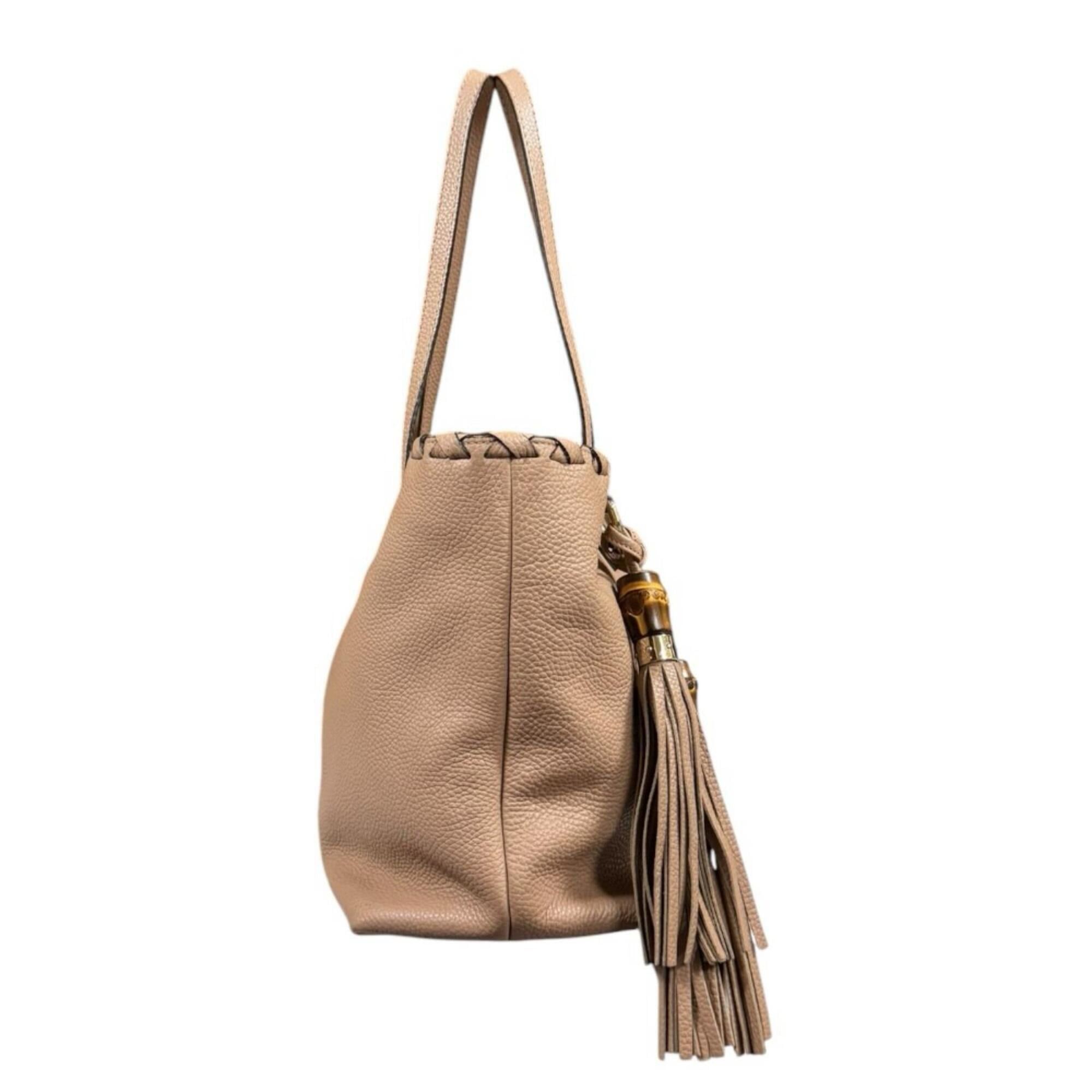 Gucci Gucci Outlet Bamboo Tote Bag, Leather 354665, Beige, Women's, with Tassel Size ONE SIZE - 4 Thumbnail
