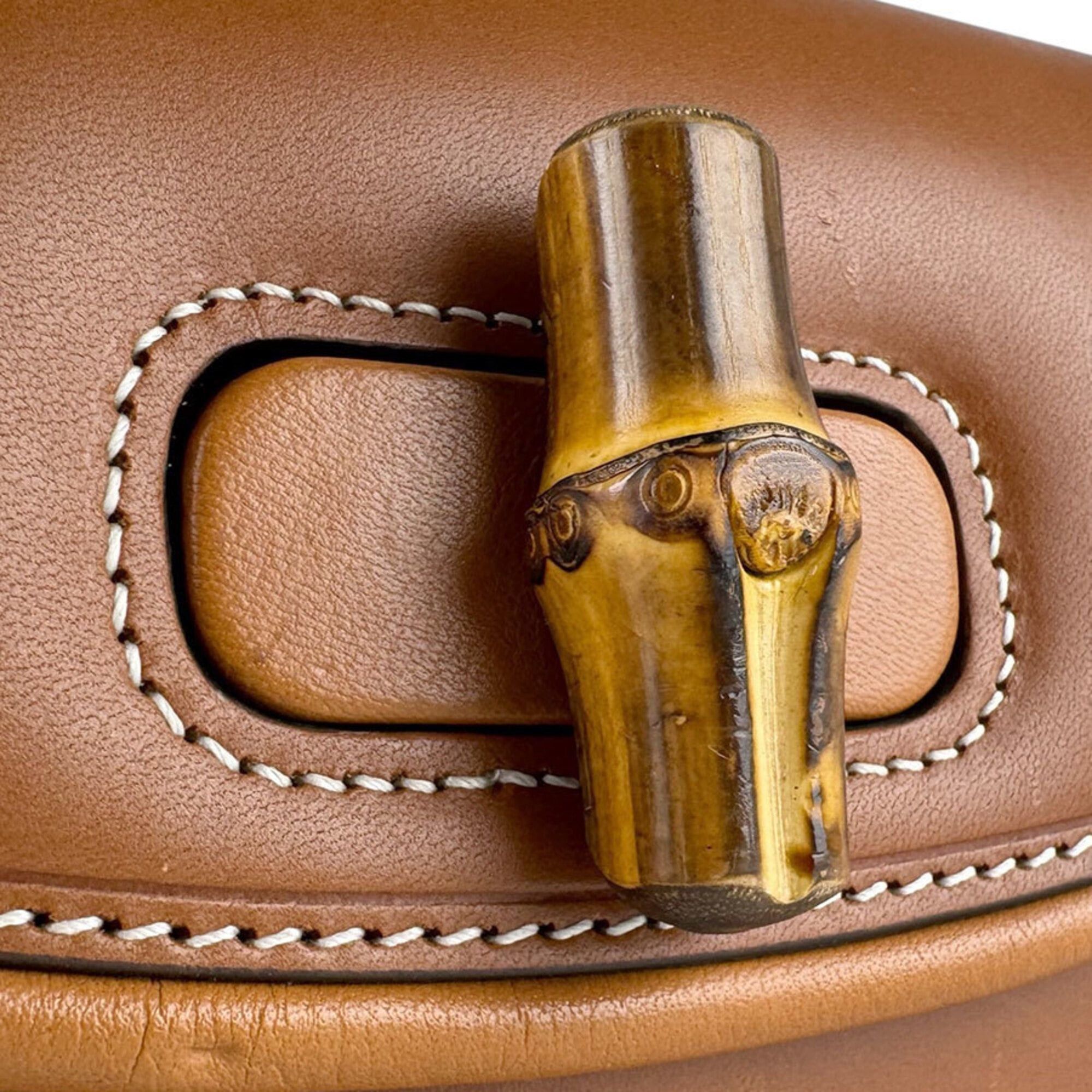 Gucci Gucci Waist Bag, Bamboo 1947, Leather, Brown, Women's, 681137 z9635 Size ONE SIZE - 13 Thumbnail