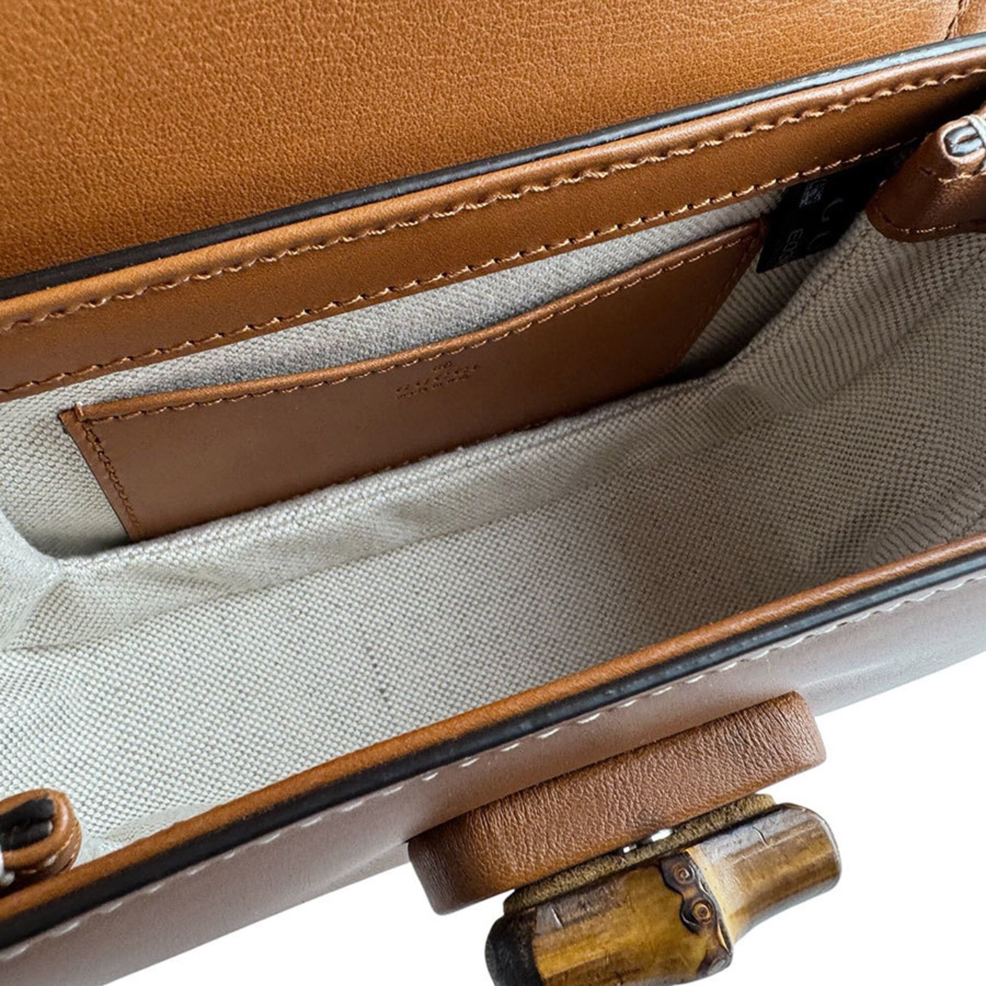 Gucci Gucci Waist Bag, Bamboo 1947, Leather, Brown, Women's, 681137 z9635 Size ONE SIZE - 5 Thumbnail