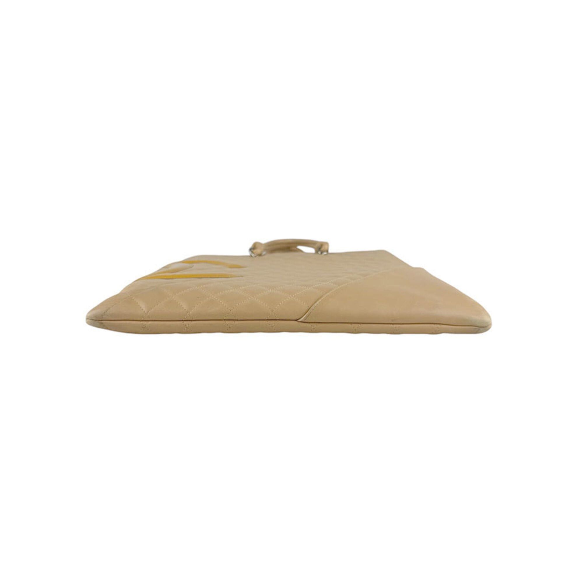 Chanel Chanel Cambon Line Leather Handbag, Beige, Women's z9639 Size ONE SIZE - 4 Thumbnail