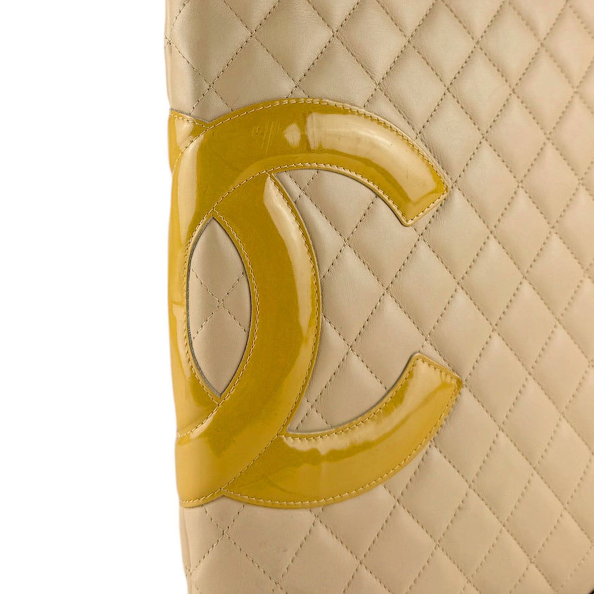 Chanel Chanel Cambon Line Leather Handbag, Beige, Women's z9639 Size ONE SIZE - 11 Thumbnail