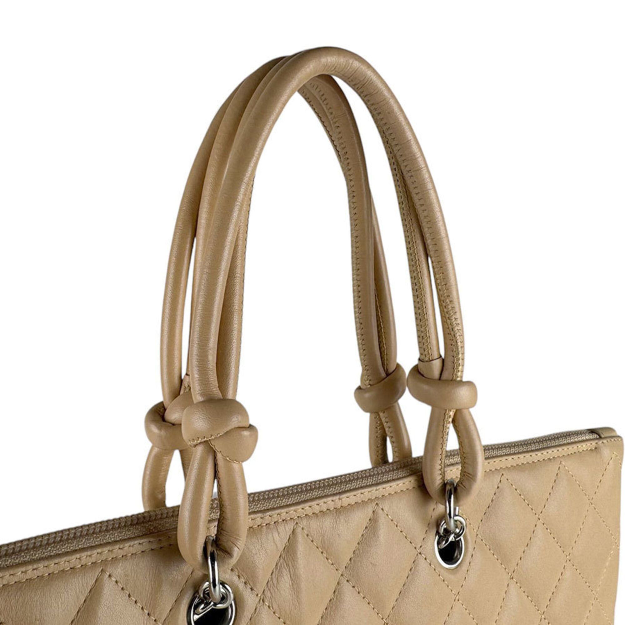 Chanel Chanel Cambon Line Leather Handbag, Beige, Women's z9639 Size ONE SIZE - 10 Thumbnail