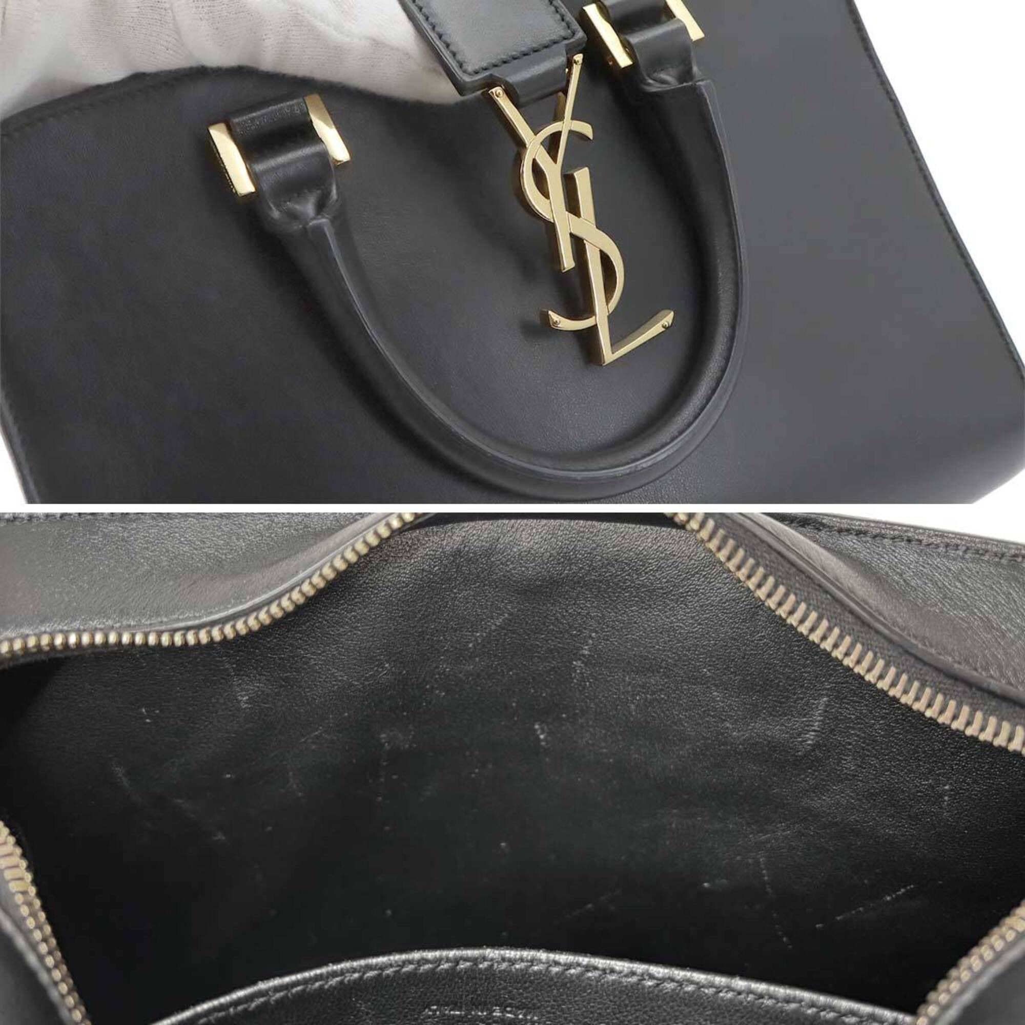 Saint Laurent Paris Saint Laurent Baby Cabas 2-way Hand/Shoulder Handbag, Leather, Black, 472466 Size ONE SIZE - 9 Thumbnail