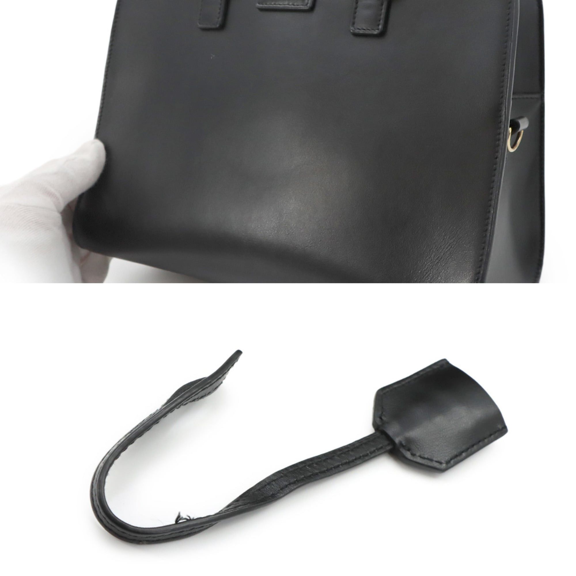 Saint Laurent Paris Saint Laurent Baby Cabas 2-way Hand/Shoulder Handbag, Leather, Black, 472466 Size ONE SIZE - 8 Thumbnail