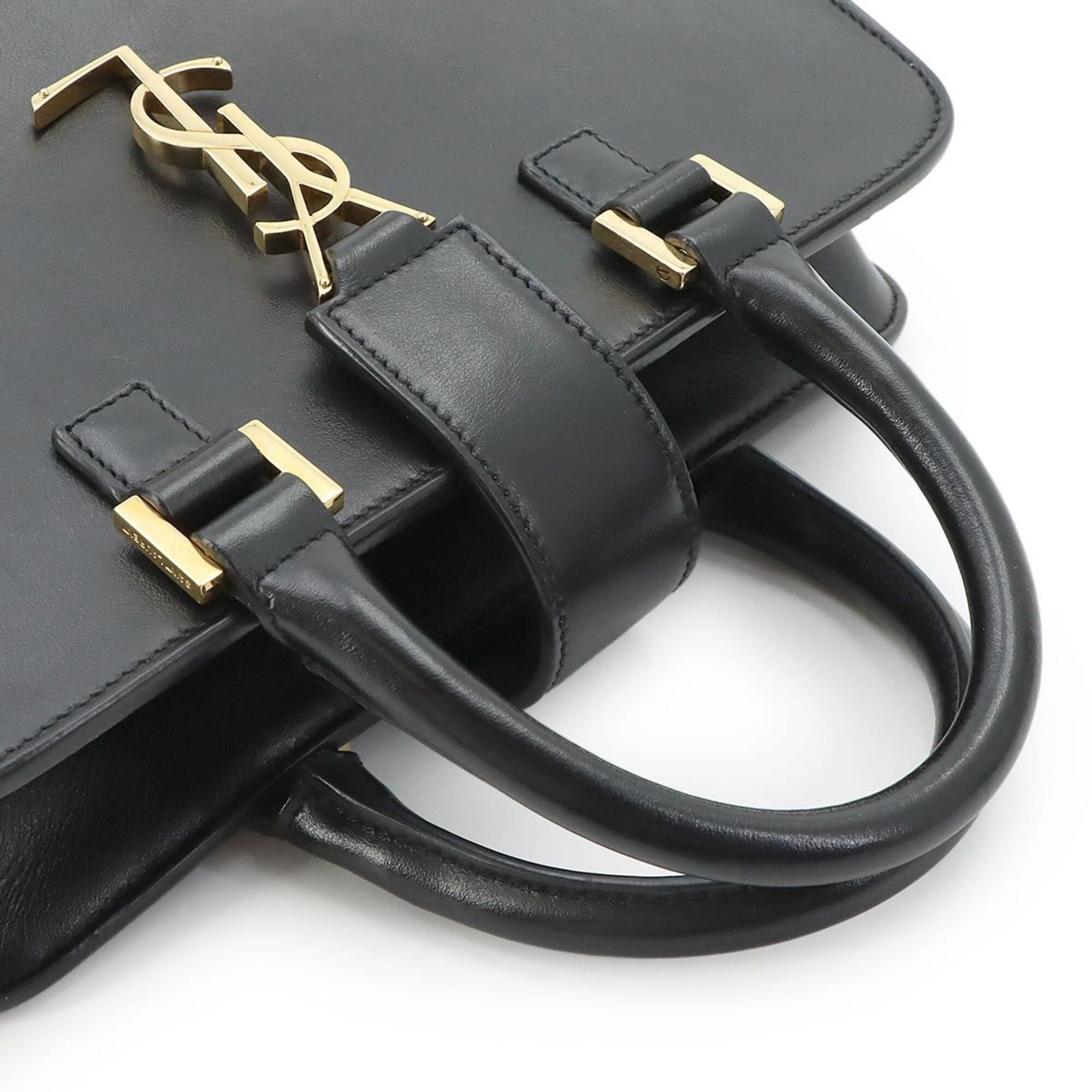 Saint Laurent Paris Saint Laurent Baby Cabas 2-way Hand/Shoulder Handbag, Leather, Black, 472466 Size ONE SIZE - 5 Thumbnail