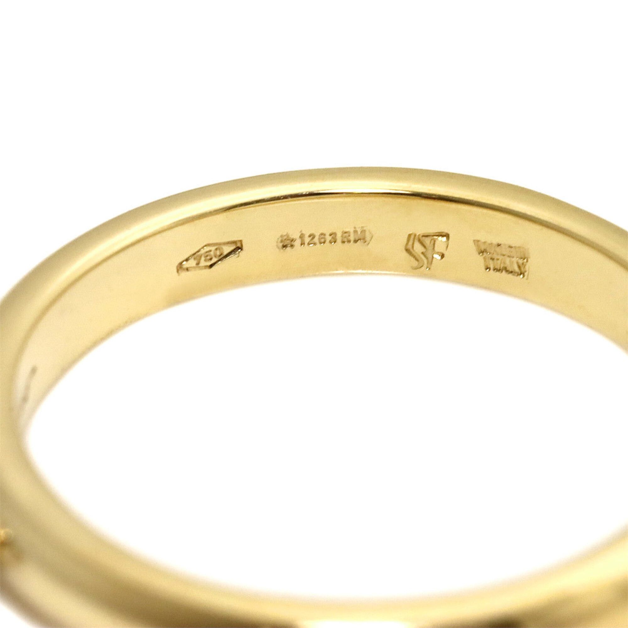 Salvatore Ferragamo Salvatore Ferragamo Gancini Ring with Diamonds, 18K Yellow Gold (YG) WG (750) Size ONE SIZE - 4 Thumbnail