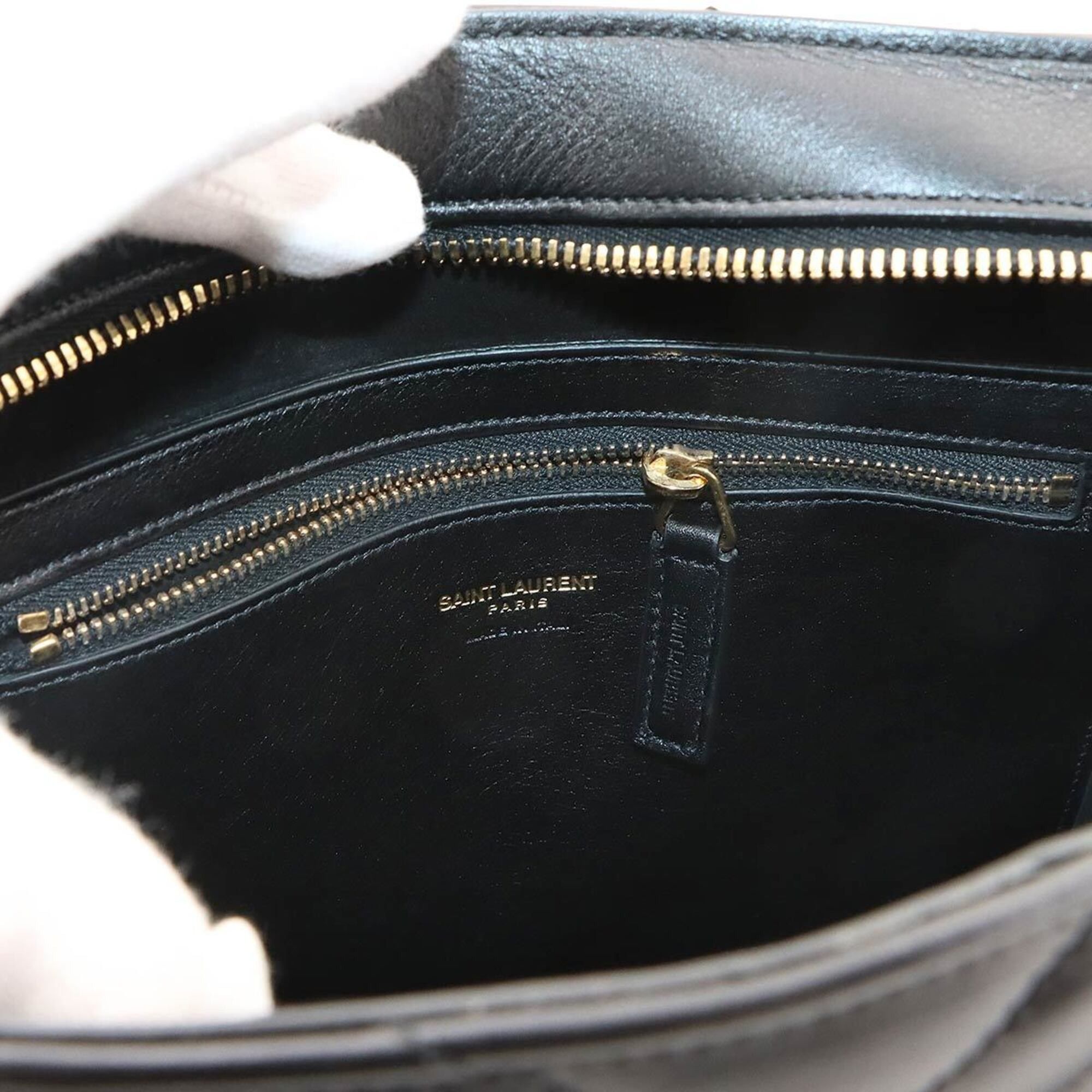 Saint Laurent Paris Saint Laurent Cabas 2-way Hand/Shoulder Handbag, Leather, Black, 357397 Size ONE SIZE - 8 Thumbnail