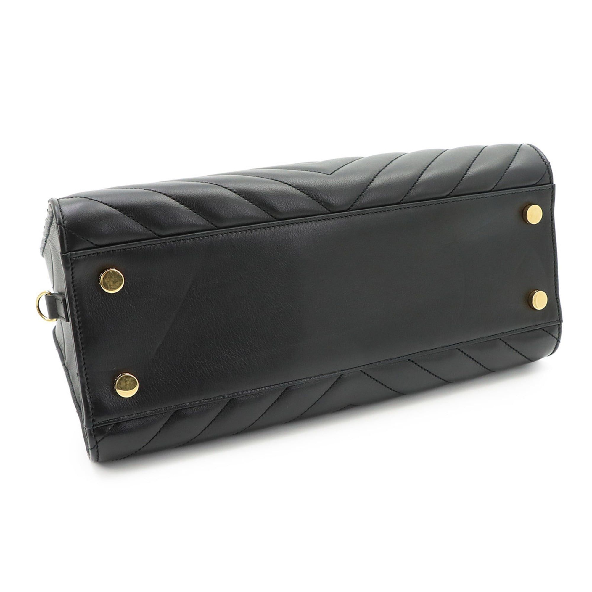 Saint Laurent Paris Saint Laurent Cabas 2-way Hand/Shoulder Handbag, Leather, Black, 357397 Size ONE SIZE - 5 Thumbnail