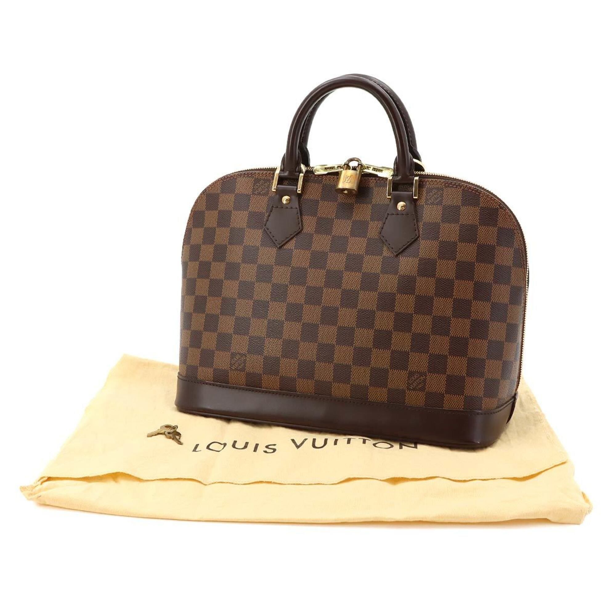 Louis Vuitton Louis Vuitton Damier Alma PM Handbag, Ebene, N51131, Brown with Gold Hardware. Size ONE SIZE - 2 Thumbnail