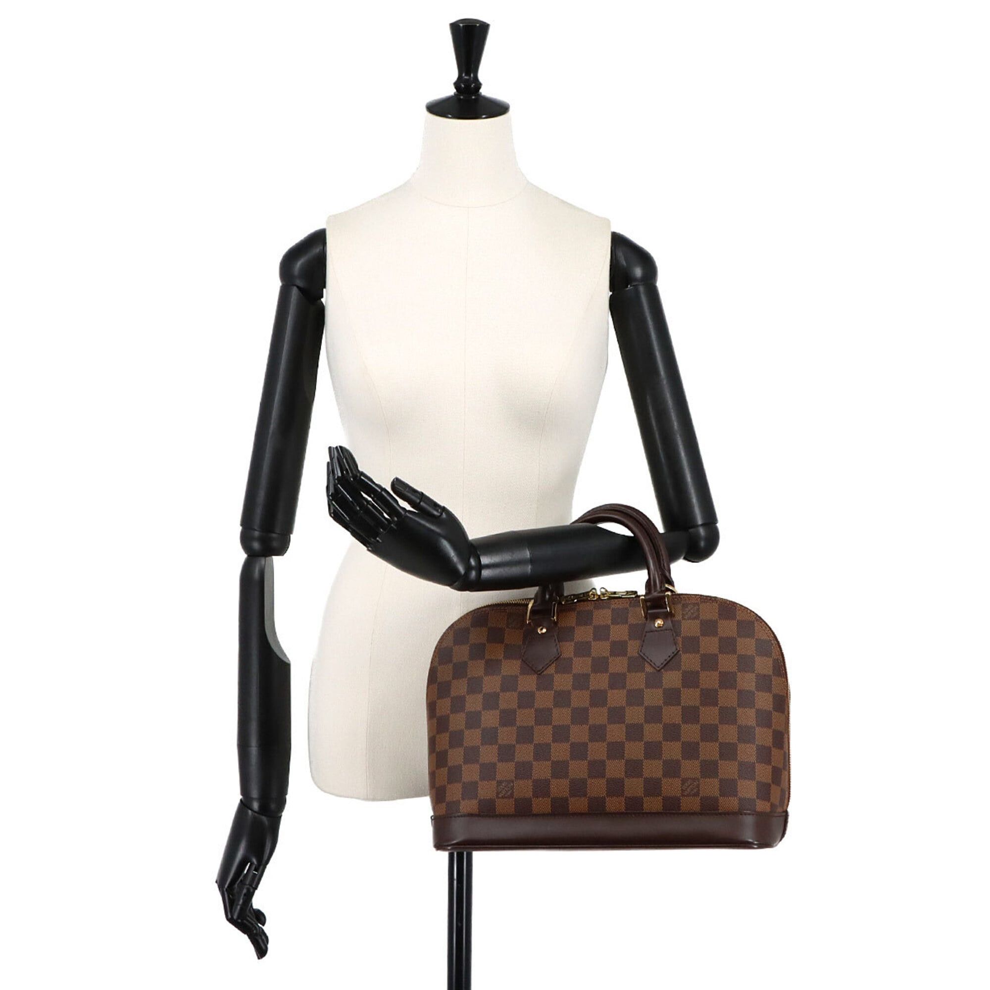Louis Vuitton Louis Vuitton Damier Alma PM Handbag, Ebene, N51131, Brown with Gold Hardware. Size ONE SIZE - 10 Thumbnail