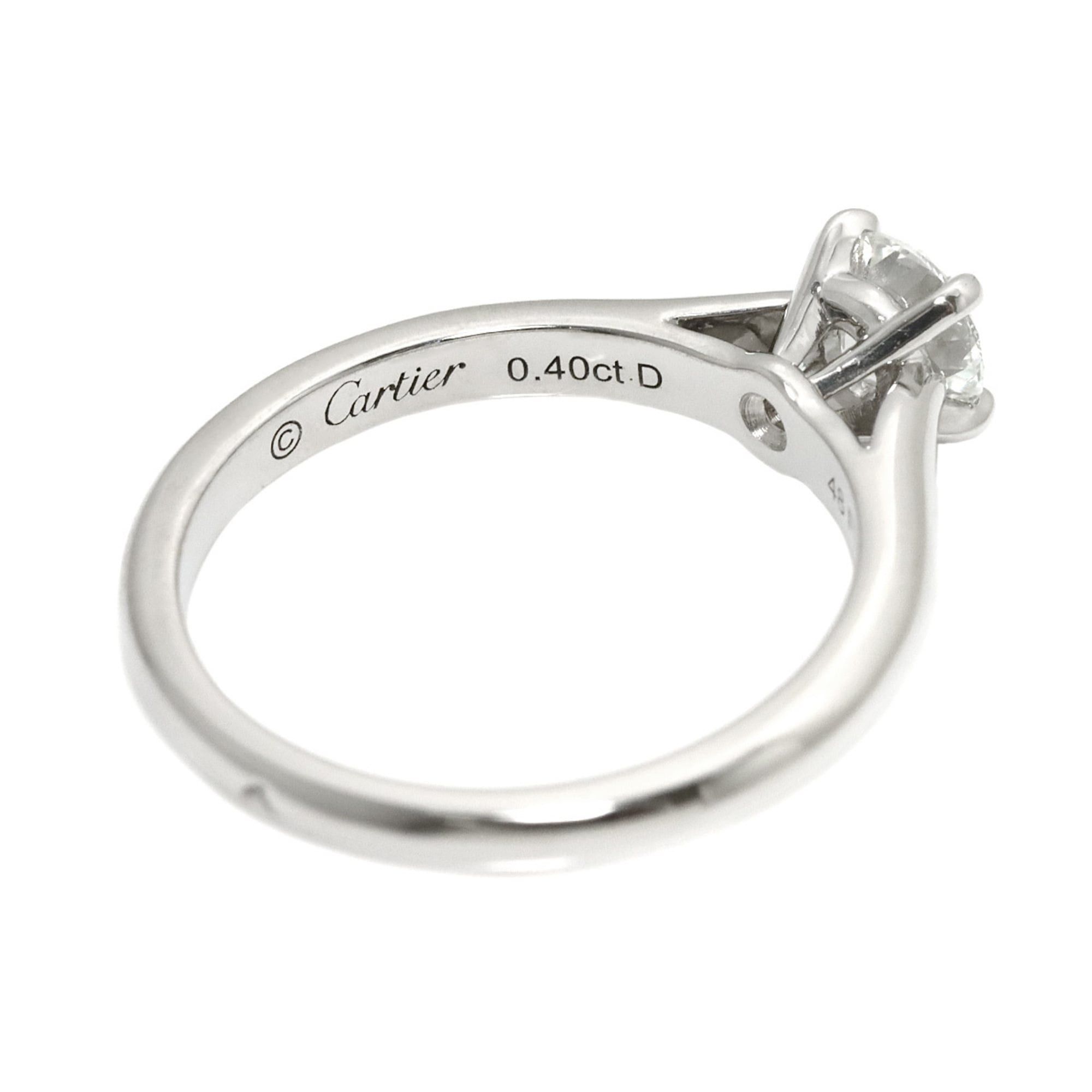Cartier Cartier Solitaire Diamond Ring, 0.40ct, H VVS1, 3EX, Size 48, Platinum. Size ONE SIZE - 3 Thumbnail