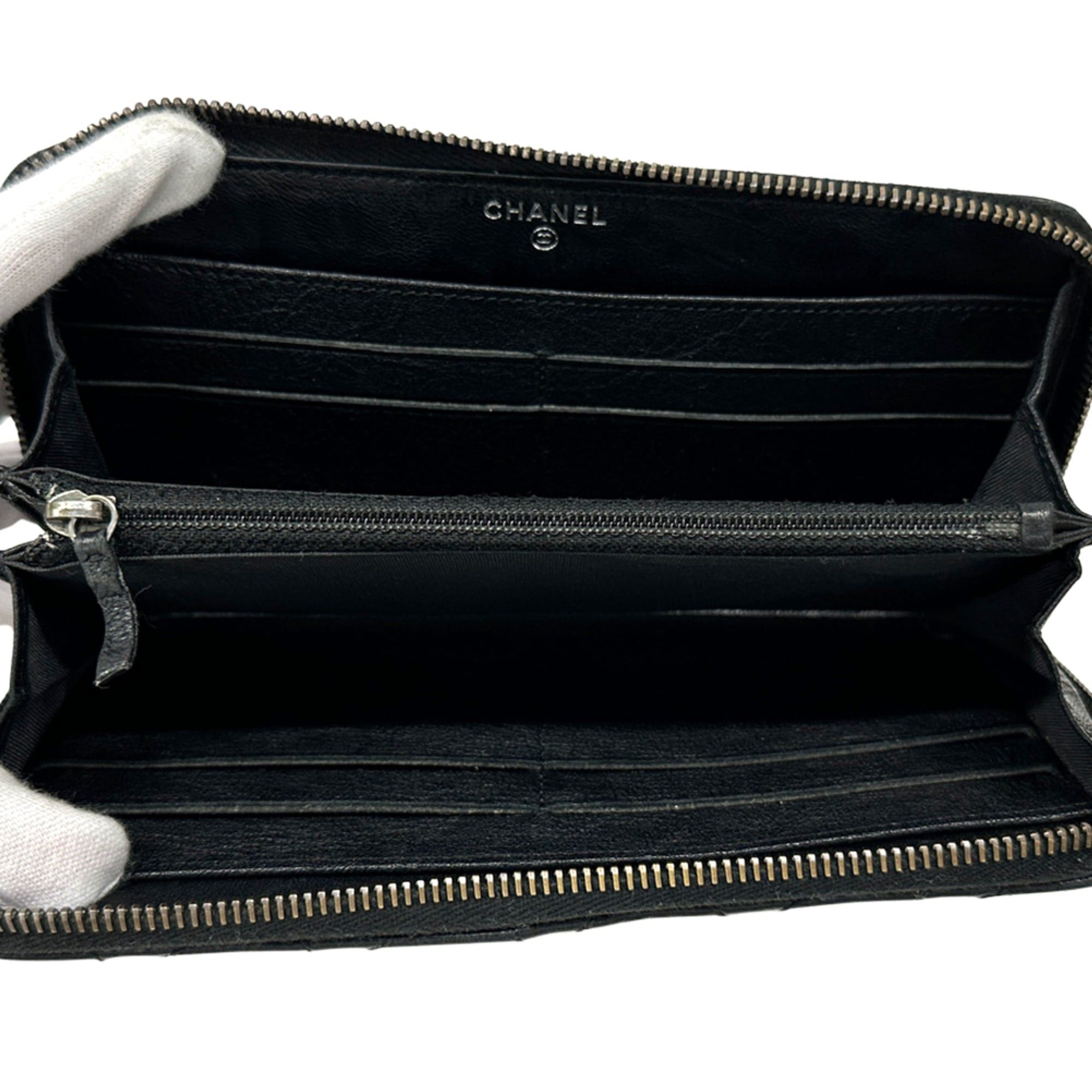 Chanel Chanel Matelassé Studded Long Wallet for Women - Black Leather with Silver Hardware, Turn-Lock Zipper Size ONE SIZE - 5 Thumbnail