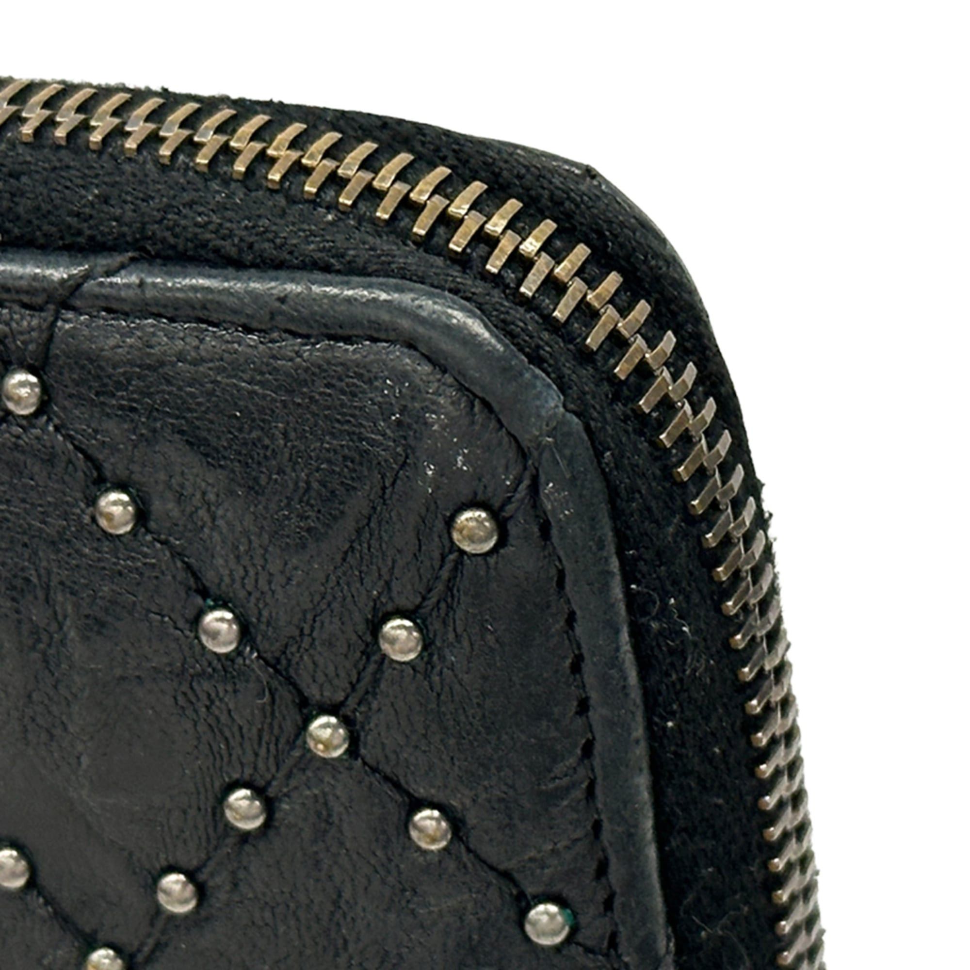 Chanel Chanel Matelassé Studded Long Wallet for Women - Black Leather with Silver Hardware, Turn-Lock Zipper Size ONE SIZE - 15 Thumbnail