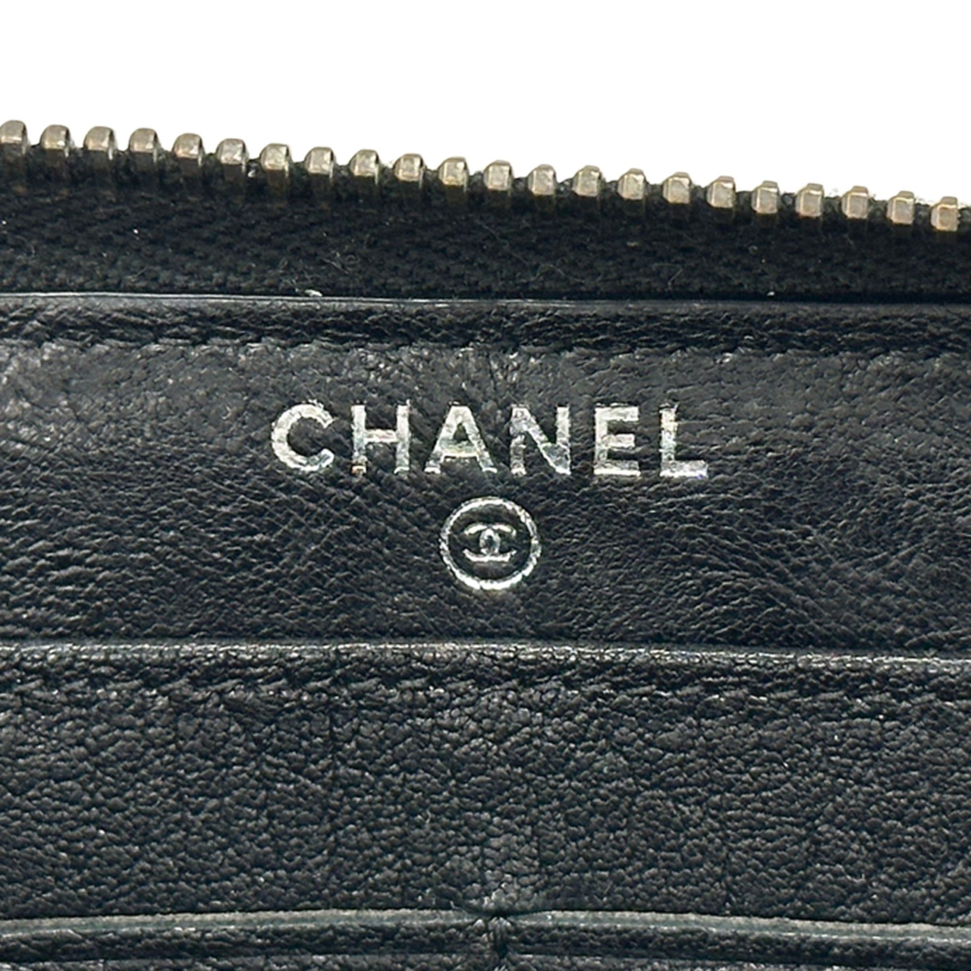 Chanel Chanel Matelassé Studded Long Wallet for Women - Black Leather with Silver Hardware, Turn-Lock Zipper Size ONE SIZE - 6 Thumbnail