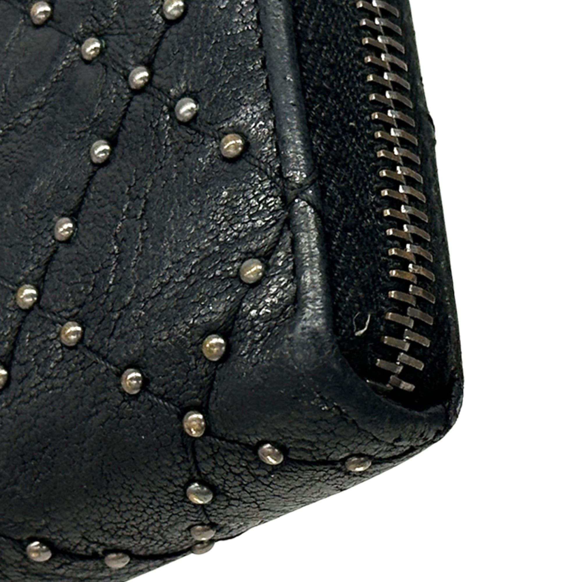 Chanel Chanel Matelassé Studded Long Wallet for Women - Black Leather with Silver Hardware, Turn-Lock Zipper Size ONE SIZE - 14 Thumbnail