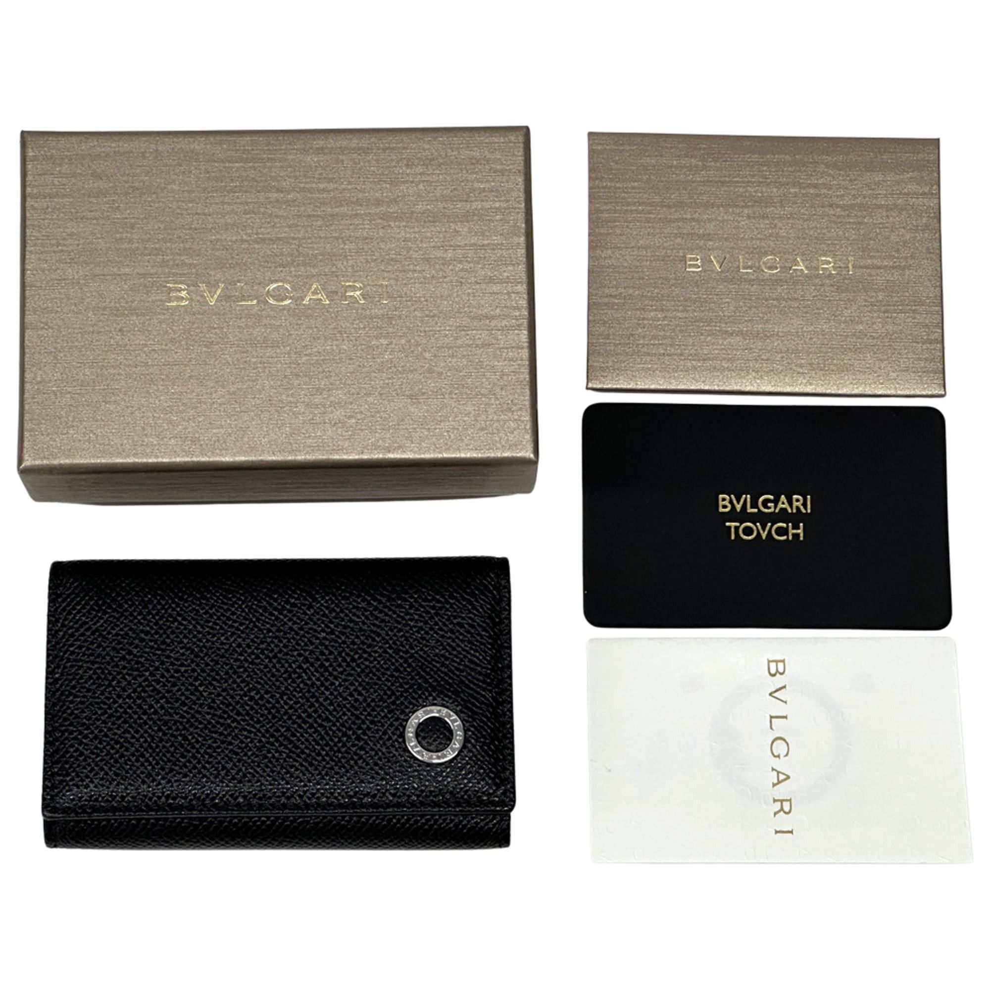 Bvlgari BVLGARI Key Case for Women and Men - Brand Name Leather Black 6-Hook Compact Size ONE SIZE - 7 Thumbnail