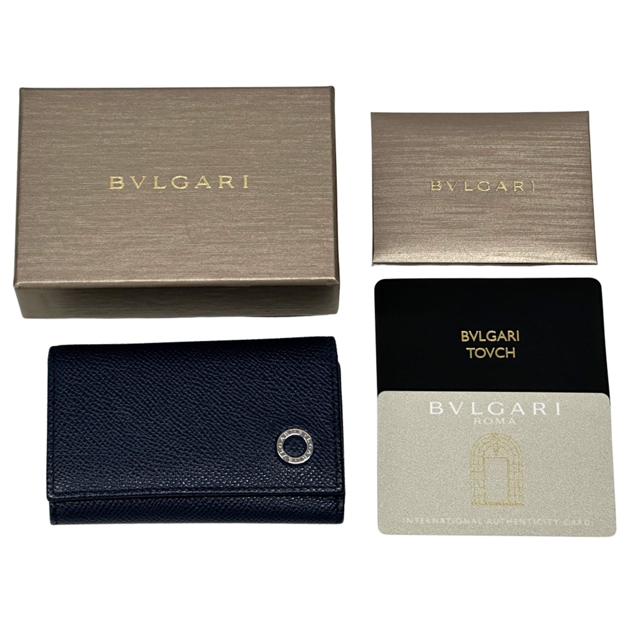 Bvlgari BVLGARI Key Case for Women and Men - Brand Name Leather Navy 6-Key Compact Size ONE SIZE - 7 Thumbnail