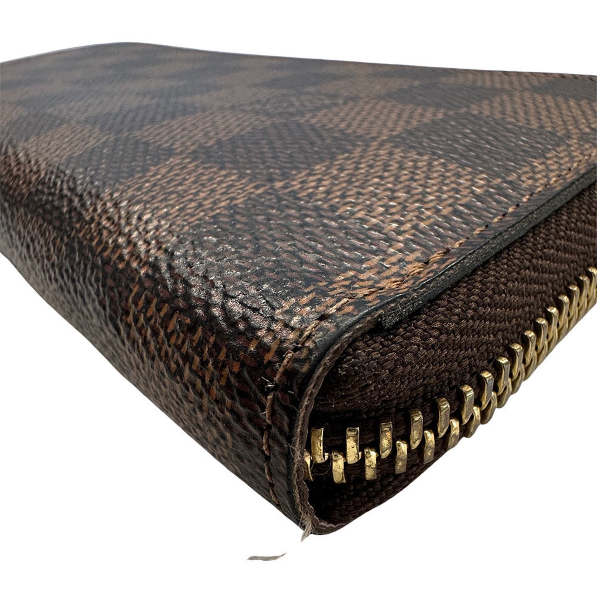 Louis Vuitton Louis Vuitton Women's Damier Long Wallet, Canvas Portefeuille Clemence Rose Ballerine M61298, Round Zipper, Brown/Pink Size ONE SIZE - 5 Thumbnail