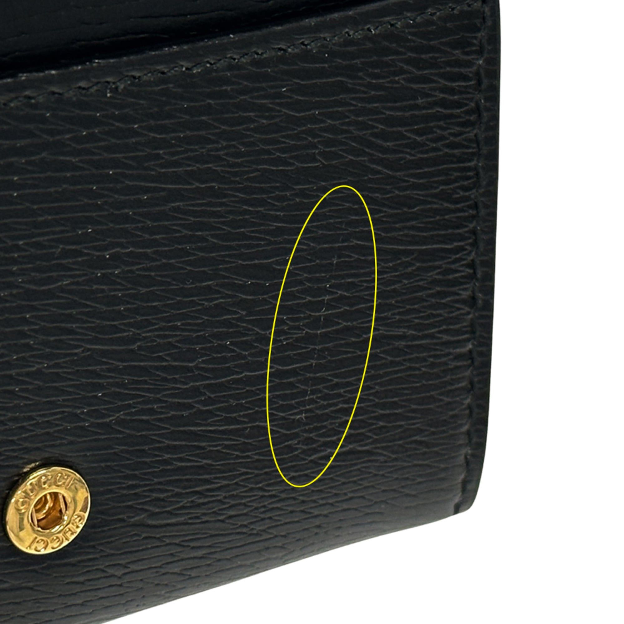 Gucci Gucci business card holder/card case for women and men, brand name, leather, black, gold hardware, 790101 Size ONE SIZE - 8 Thumbnail