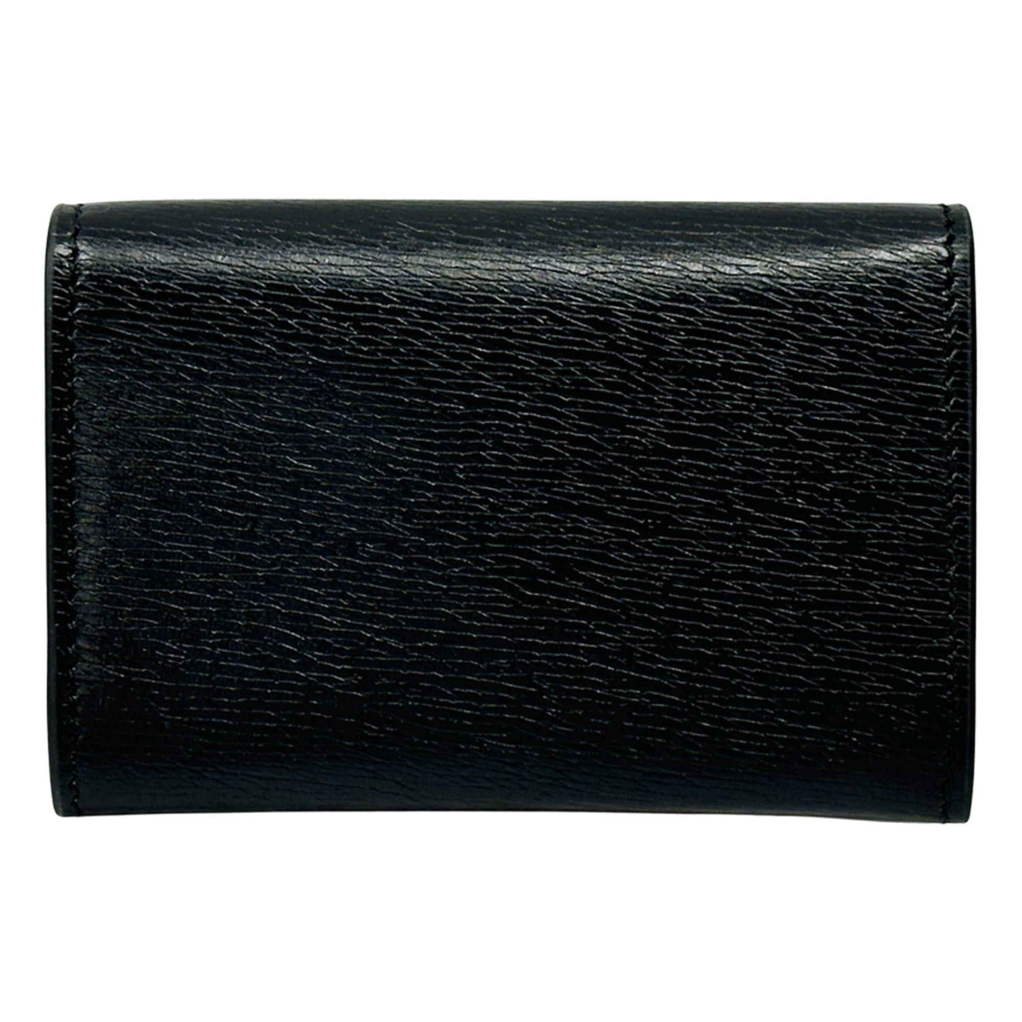 Gucci Gucci business card holder/card case for women and men, brand name, leather, black, gold hardware, 790101 Size ONE SIZE - 2 Thumbnail