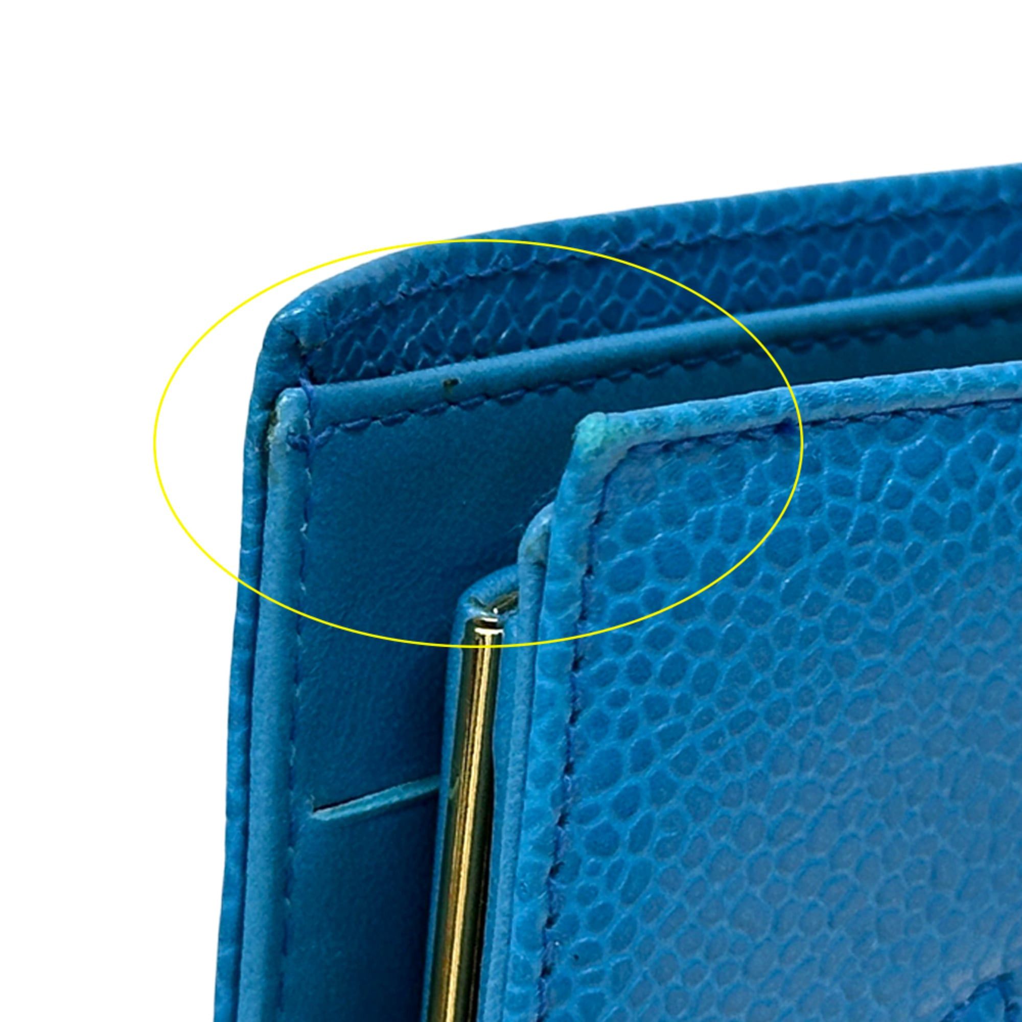 Chanel Chanel Wallet Coco Mark Women's Brand Long Caviar Leather Blue Gold Hardware Size ONE SIZE - 13 Thumbnail