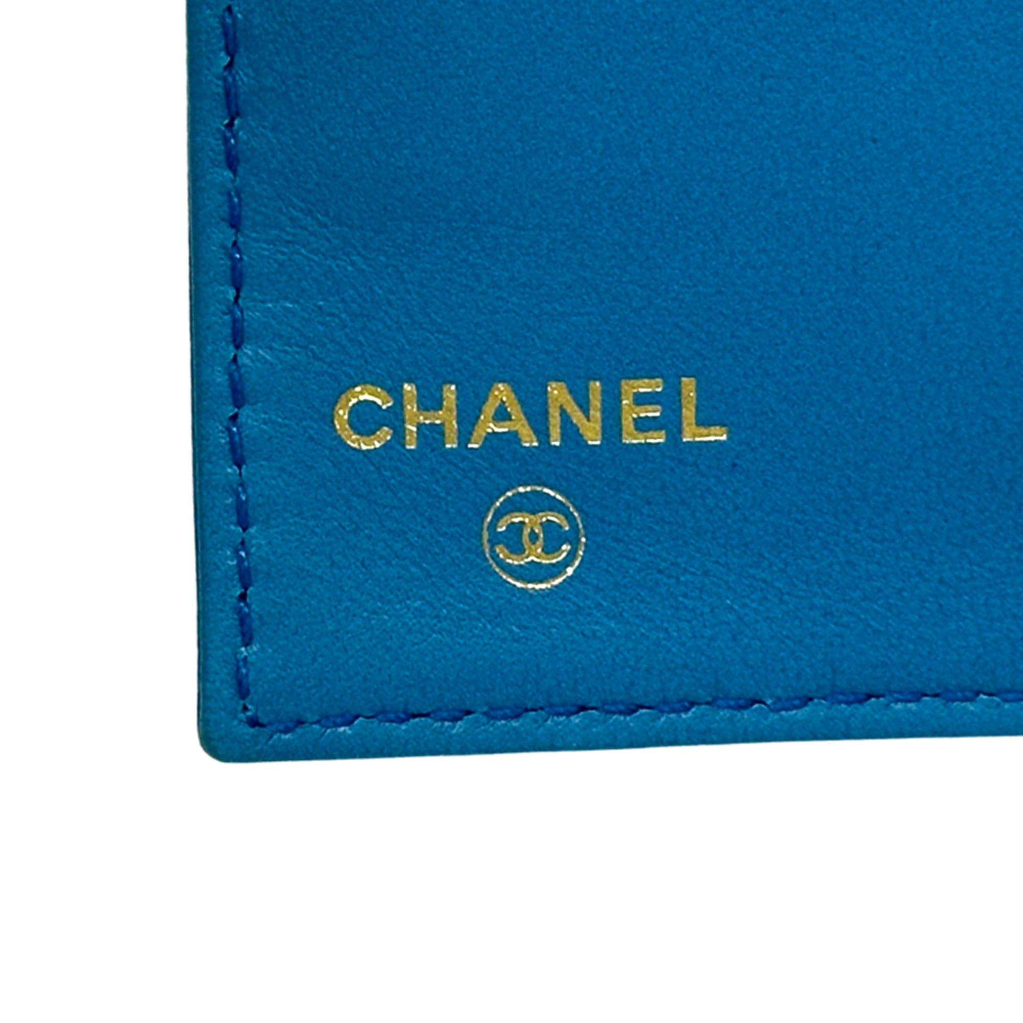 Chanel Chanel Wallet Coco Mark Women's Brand Long Caviar Leather Blue Gold Hardware Size ONE SIZE - 6 Thumbnail