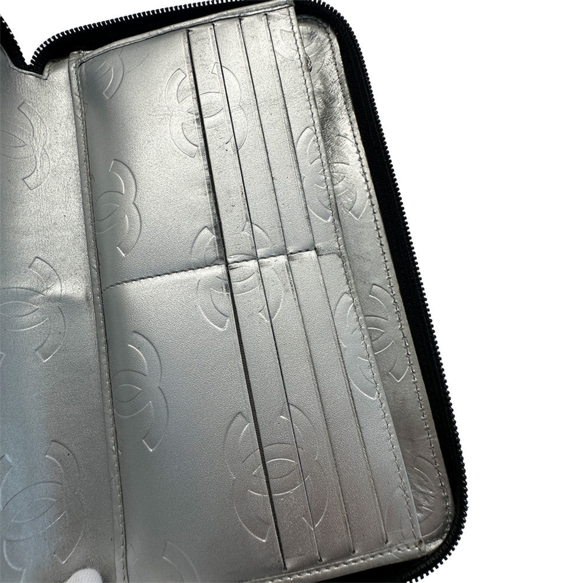 Chanel Chanel Cambon Women's Long Wallet, Lambskin, Black, Silver Size ONE SIZE - 11 Thumbnail