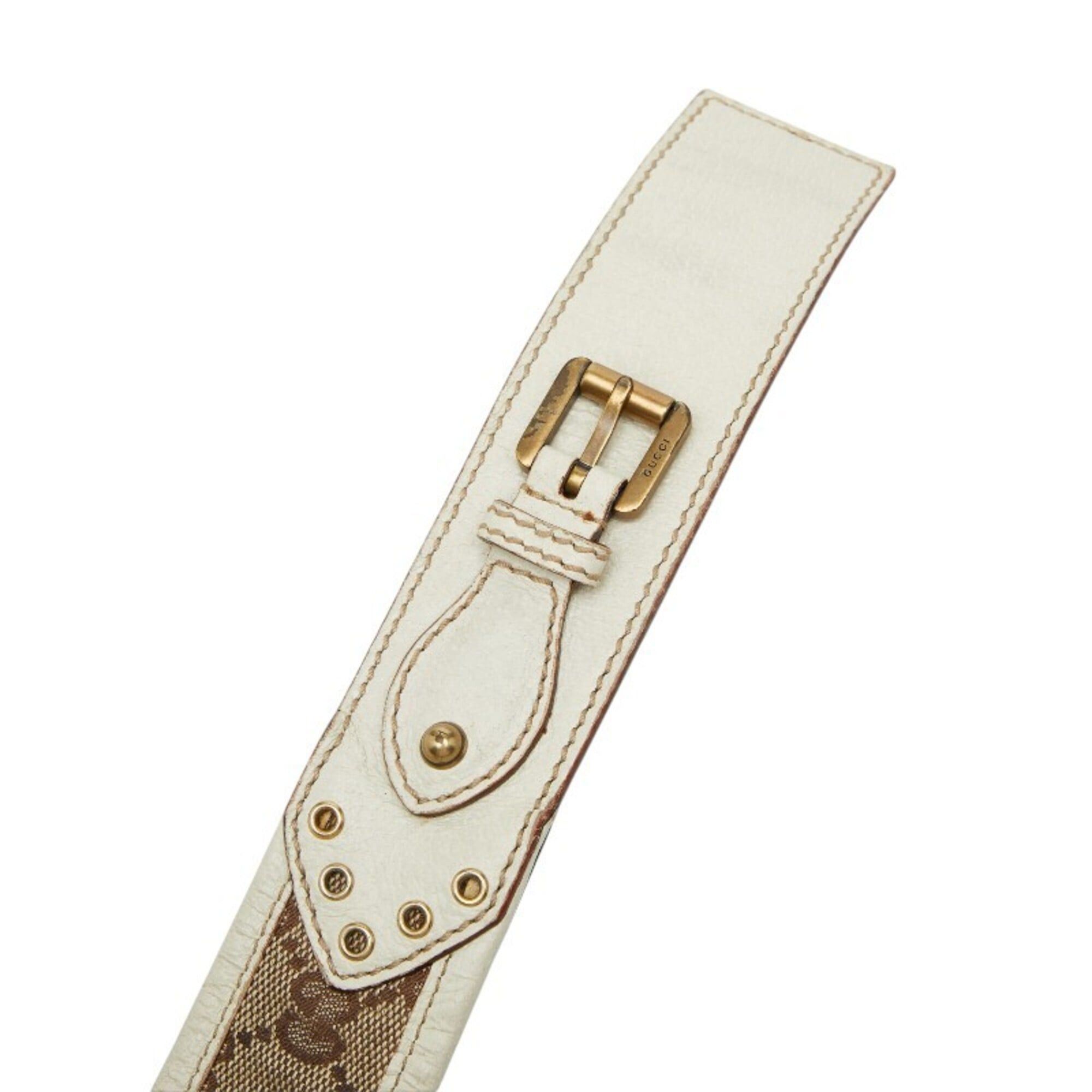 Gucci Gucci GG Canvas Belt, Size: 80 (32), Item No. 144195, Beige/Ivory, Canvas/Leather, Women's, GUCCI Size ONE SIZE - 4 Thumbnail