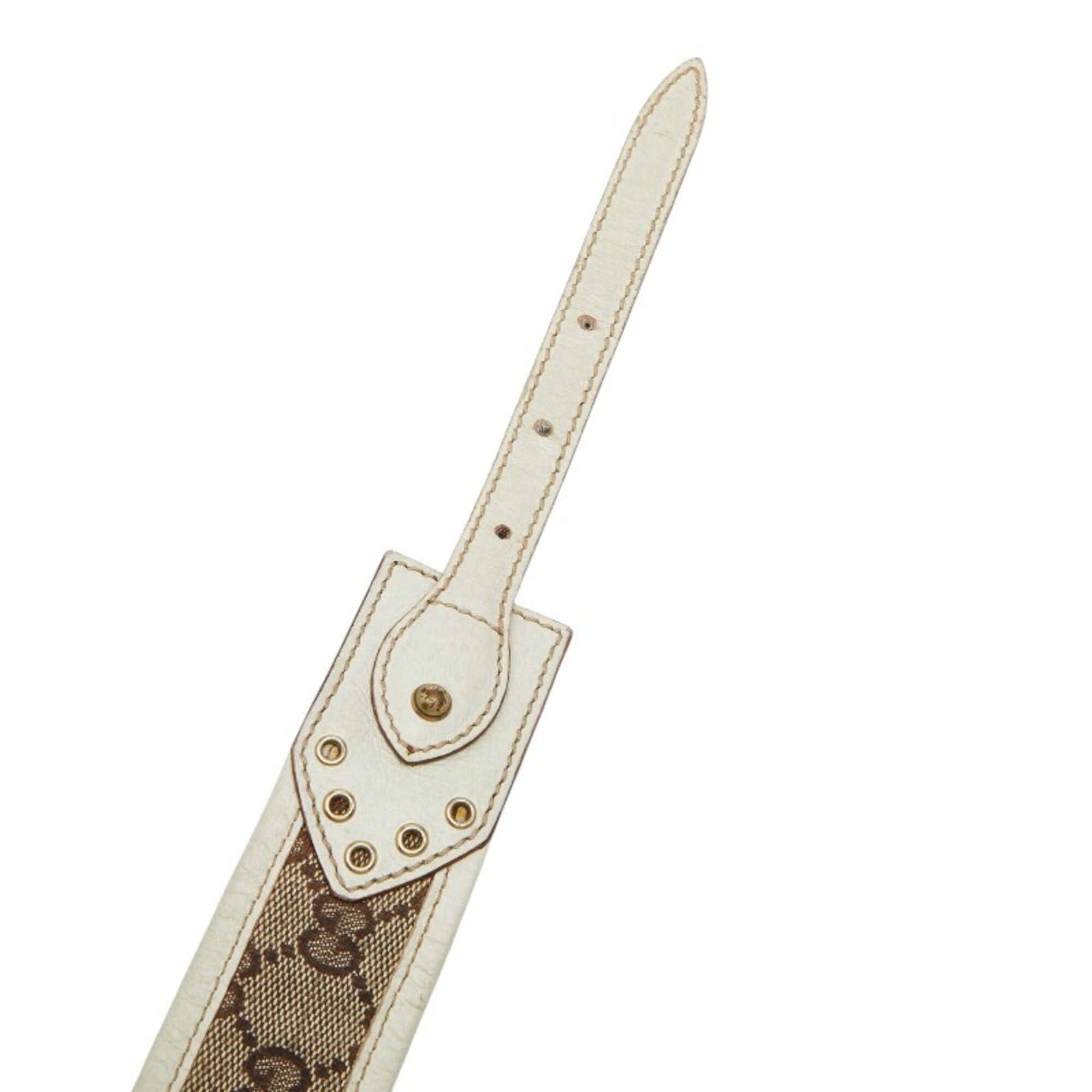 Gucci Gucci GG Canvas Belt, Size: 80 (32), Item No. 144195, Beige/Ivory, Canvas/Leather, Women's, GUCCI Size ONE SIZE - 5 Thumbnail