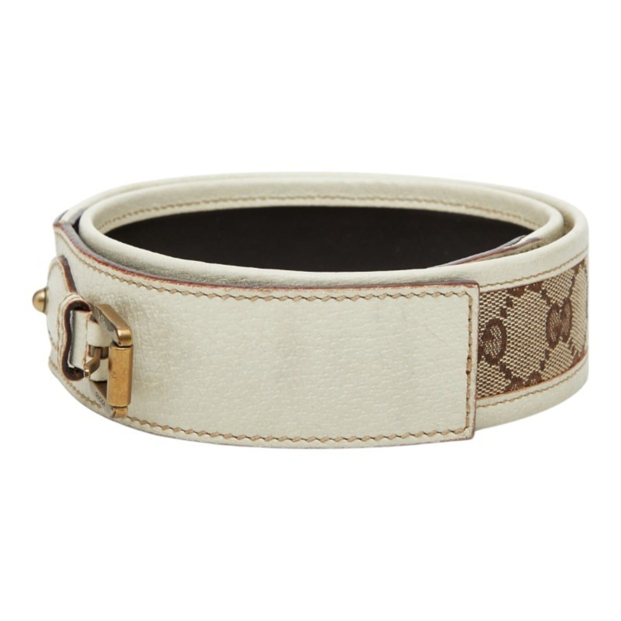 Gucci Gucci GG Canvas Belt, Size: 80 (32), Item No. 144195, Beige/Ivory, Canvas/Leather, Women's, GUCCI Size ONE SIZE - 2 Thumbnail