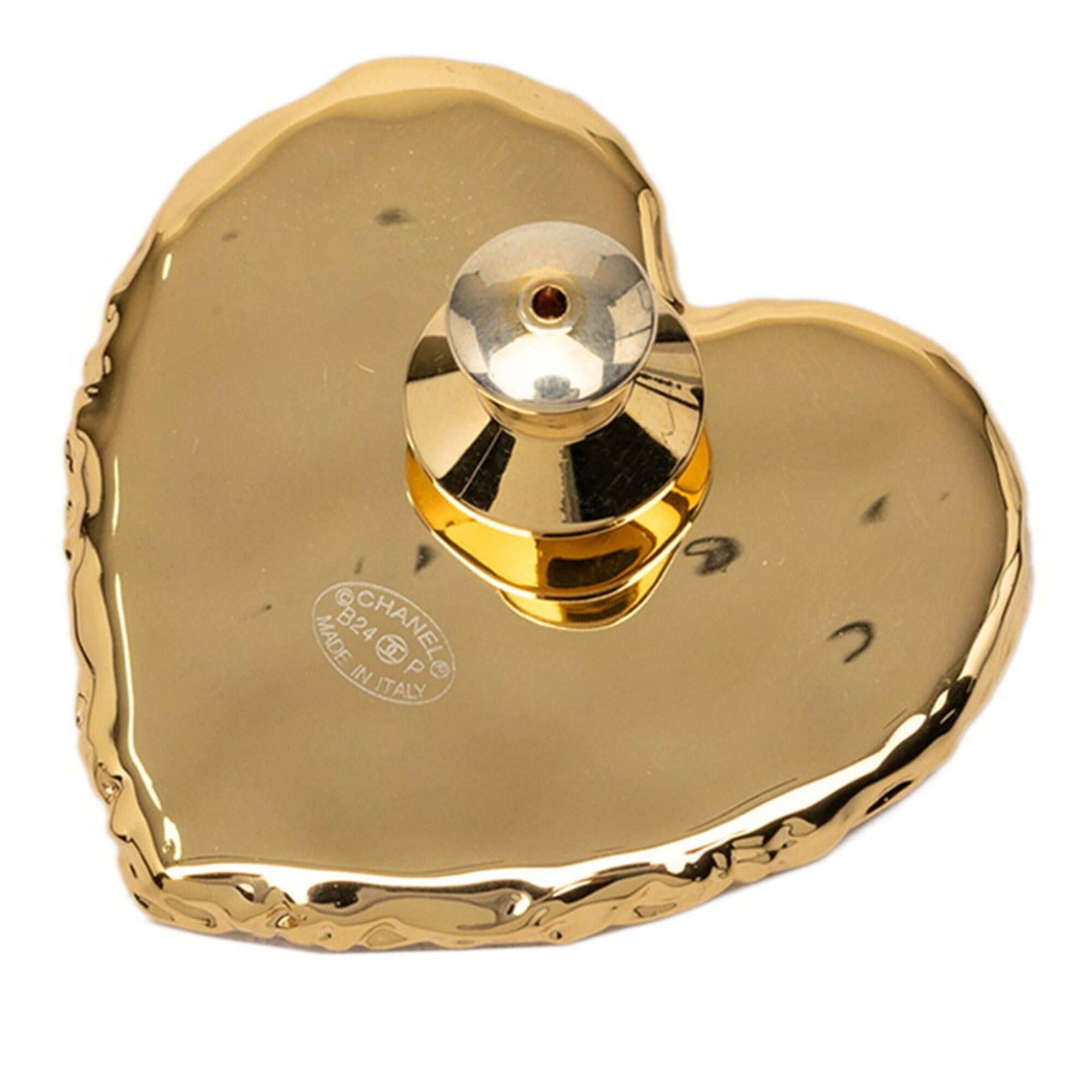 Chanel Chanel Coco Mark Heart Pin Brooch Badge Gold Black Plated Enamel Women's CHANEL Size ONE SIZE - 3 Thumbnail