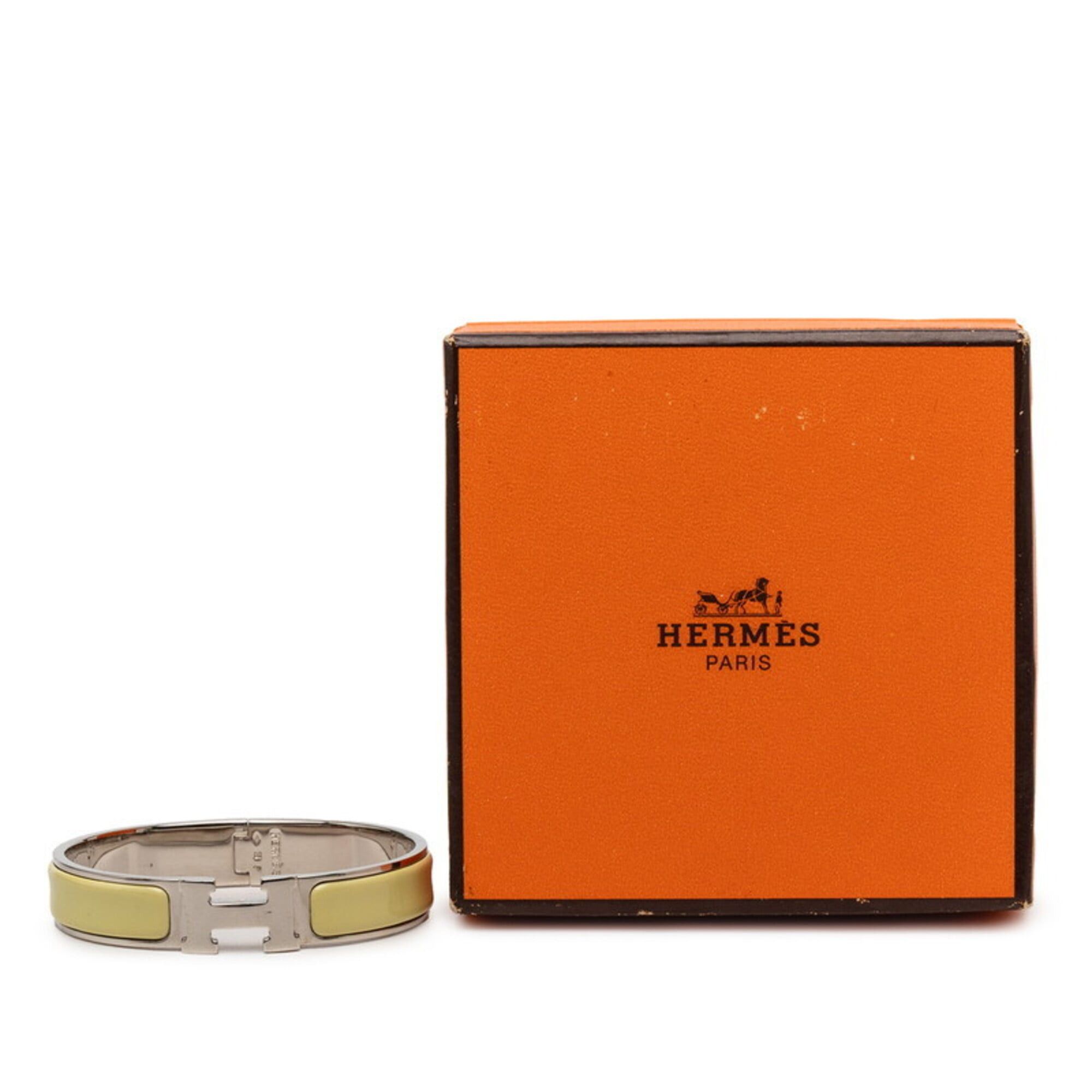 Hermes Hermes Clic Clac H PM Bracelet, Silver and Yellow Metal Enamel, Women's. Size ONE SIZE - 6 Thumbnail