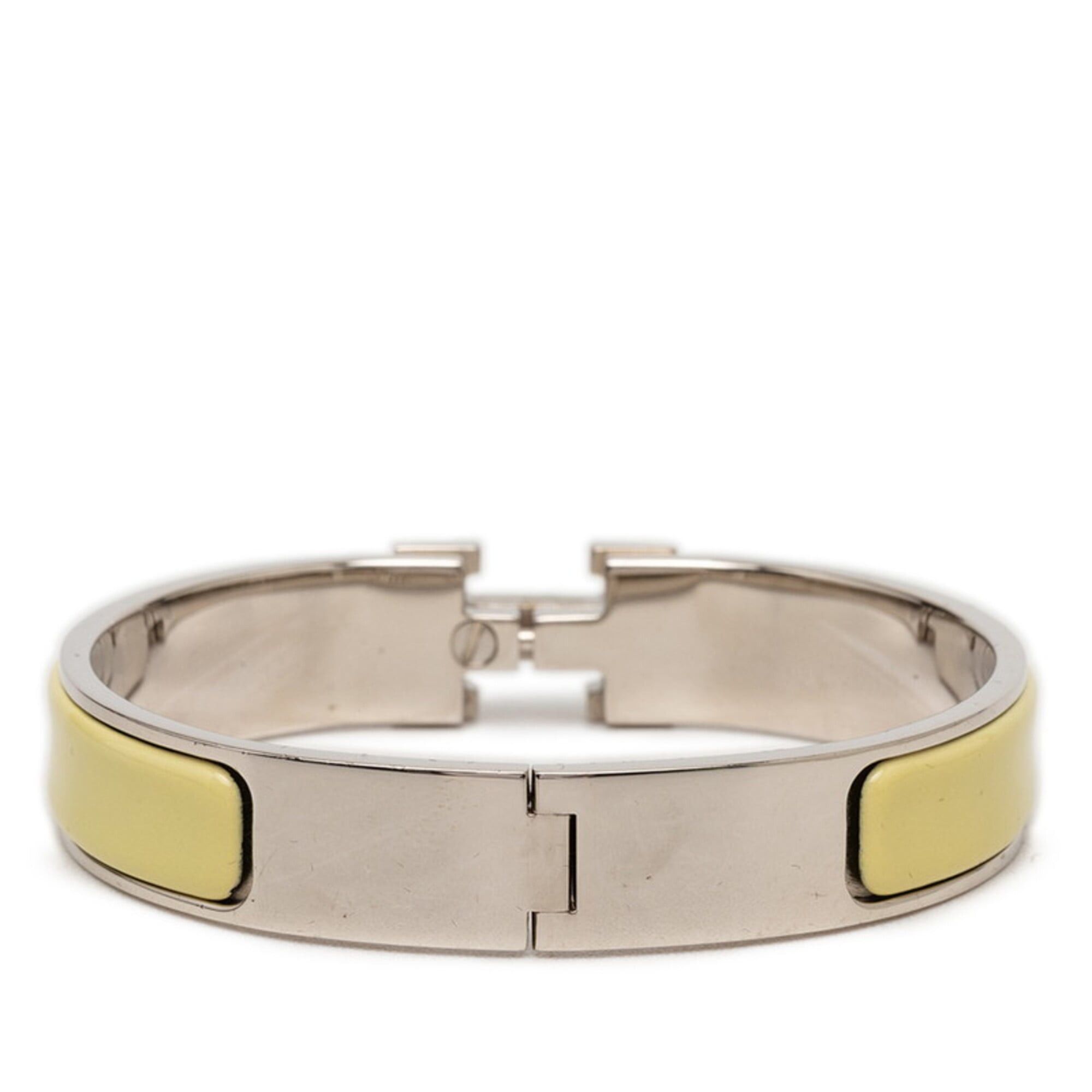 Hermes Hermes Clic Clac H PM Bracelet, Silver and Yellow Metal Enamel, Women's. Size ONE SIZE - 3 Thumbnail