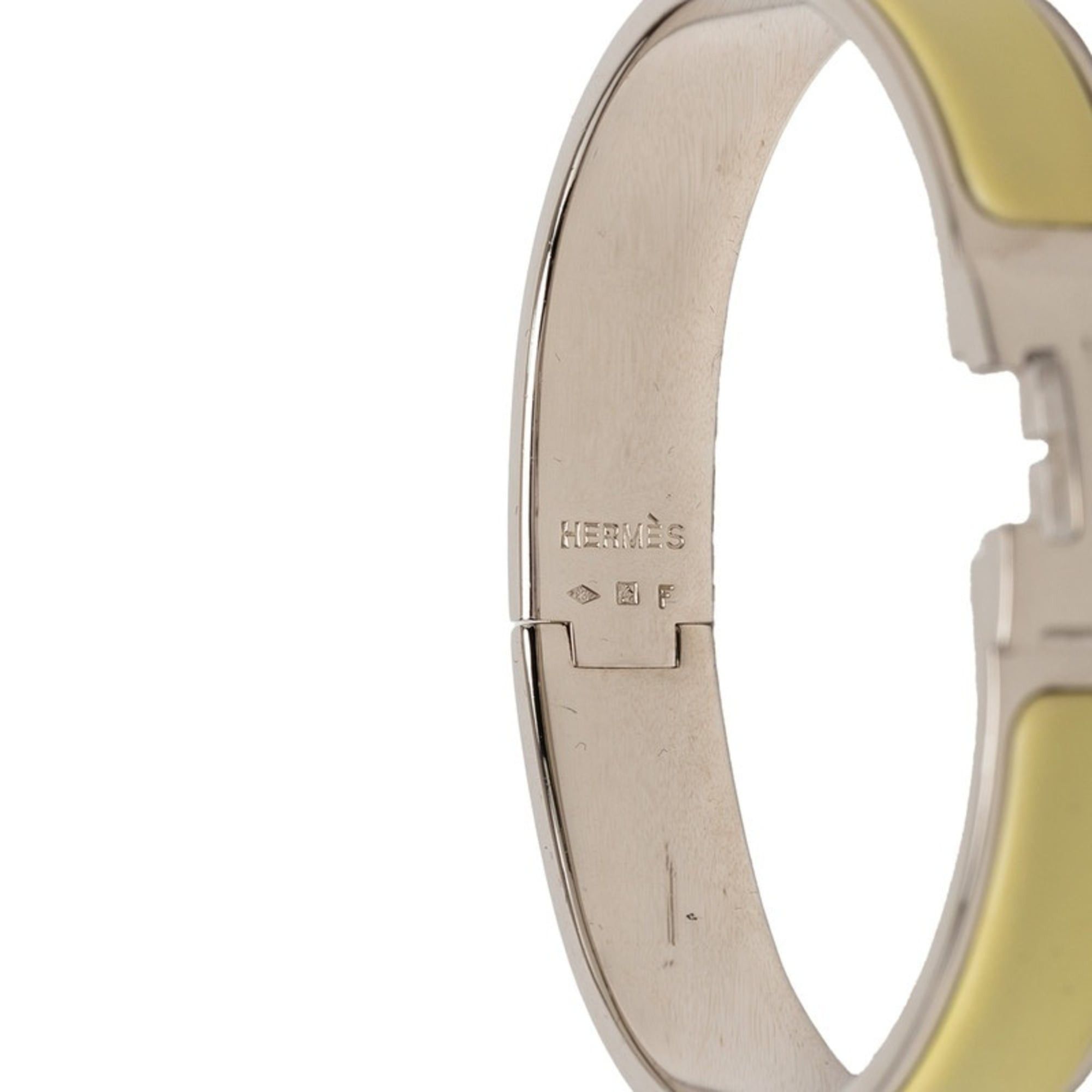 Hermes Hermes Clic Clac H PM Bracelet, Silver and Yellow Metal Enamel, Women's. Size ONE SIZE - 5 Thumbnail
