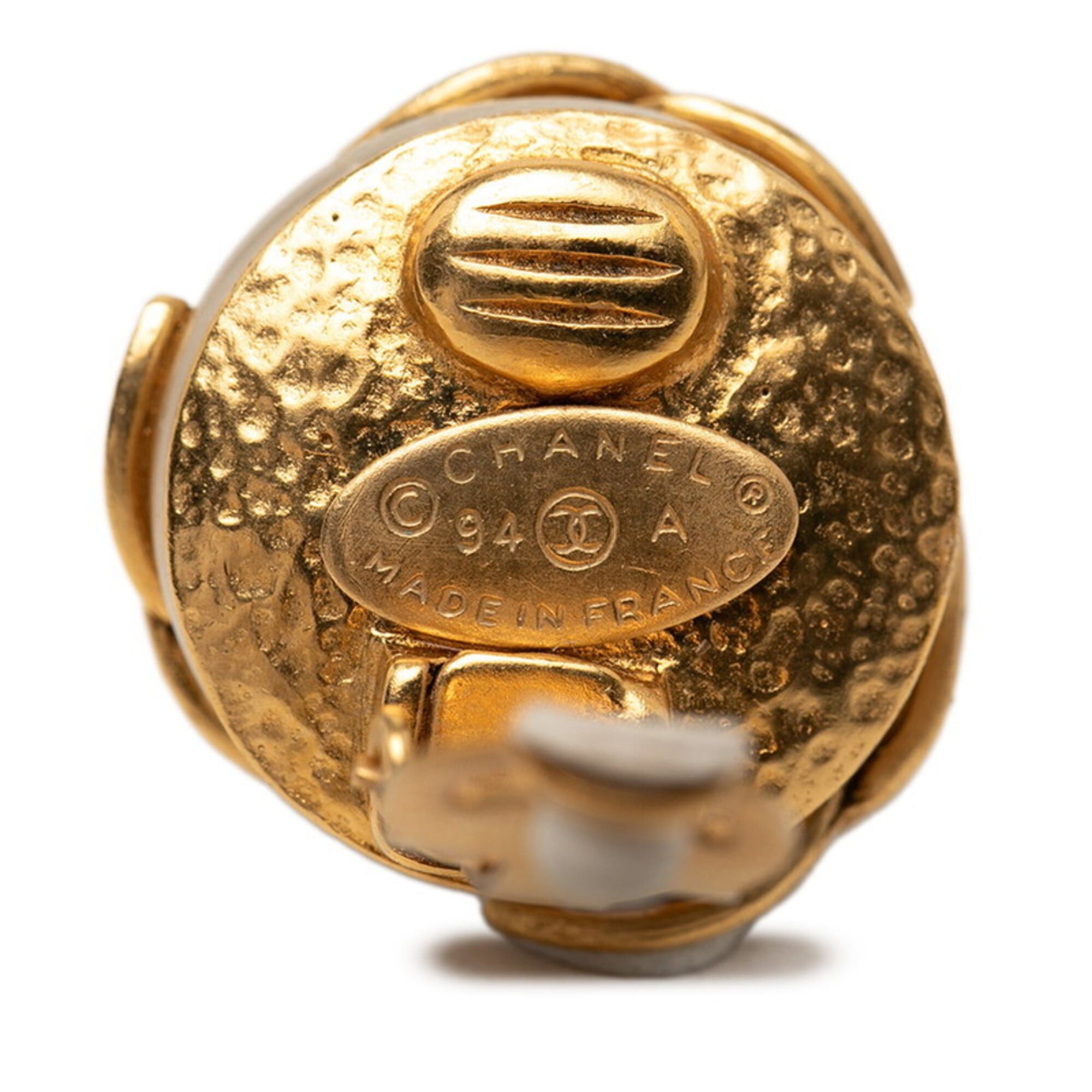 Chanel Chanel Coco Mark Triple Earrings, 94A Stamp, Vintage Gold Plated, Faux Pearl, Women's CHANEL Size ONE SIZE - 3 Thumbnail