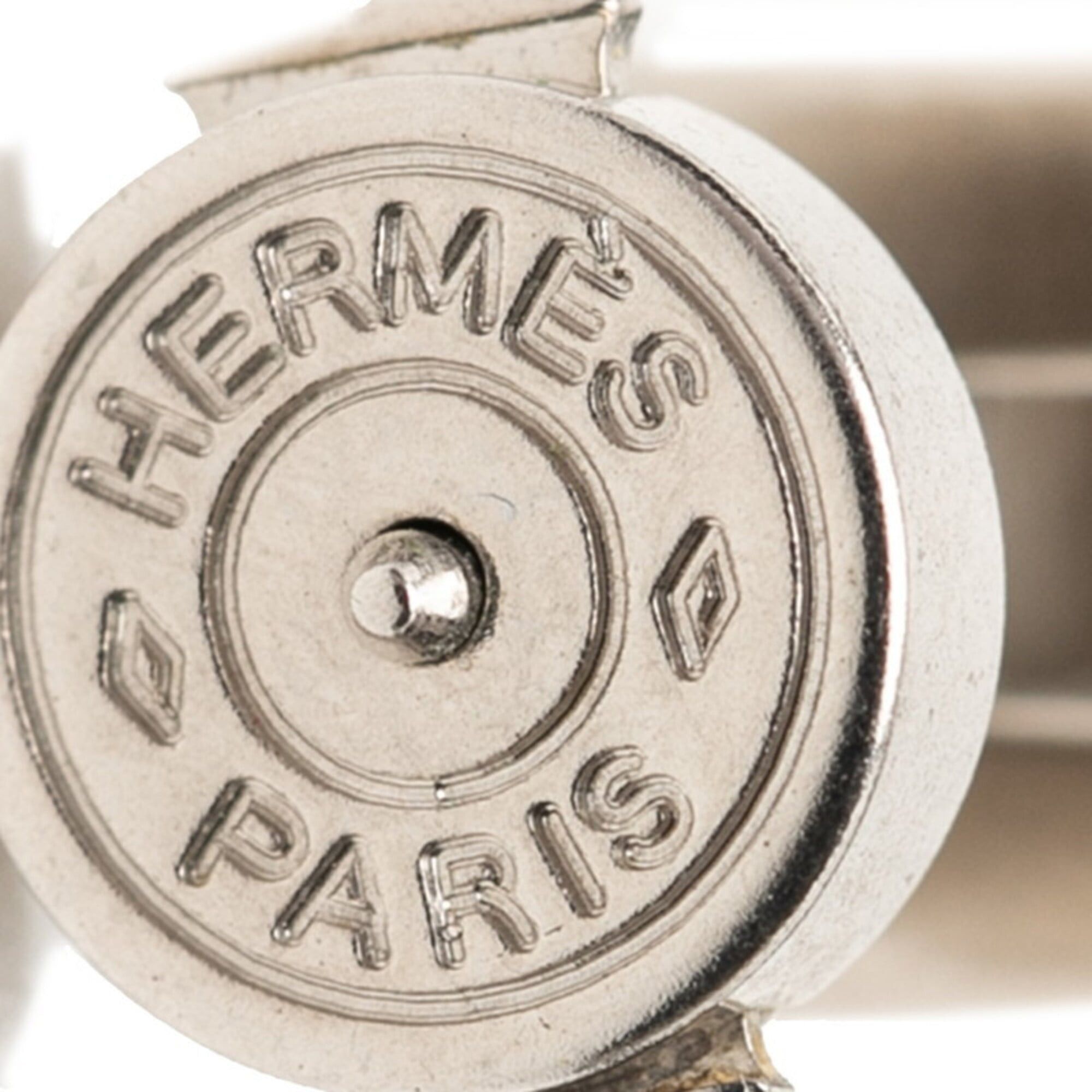 Hermes Hermes Cage d'H H-Cube Logo Stud Earrings, Silver and Pink Metal, Women's HERMES Size ONE SIZE - 3 Thumbnail