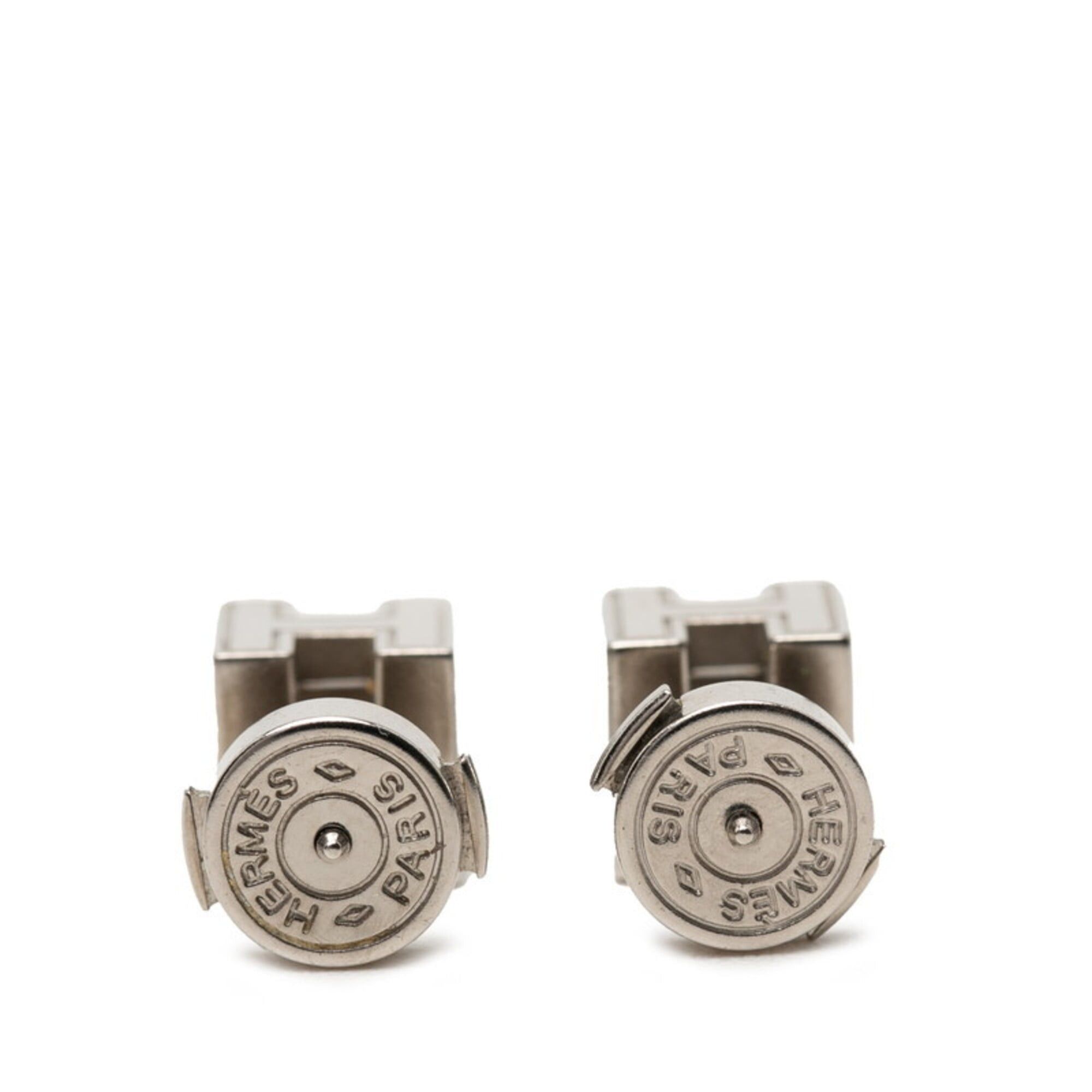 Hermes Hermes Cage d'H H-Cube Logo Stud Earrings, Silver and Pink Metal, Women's HERMES Size ONE SIZE - 2 Thumbnail