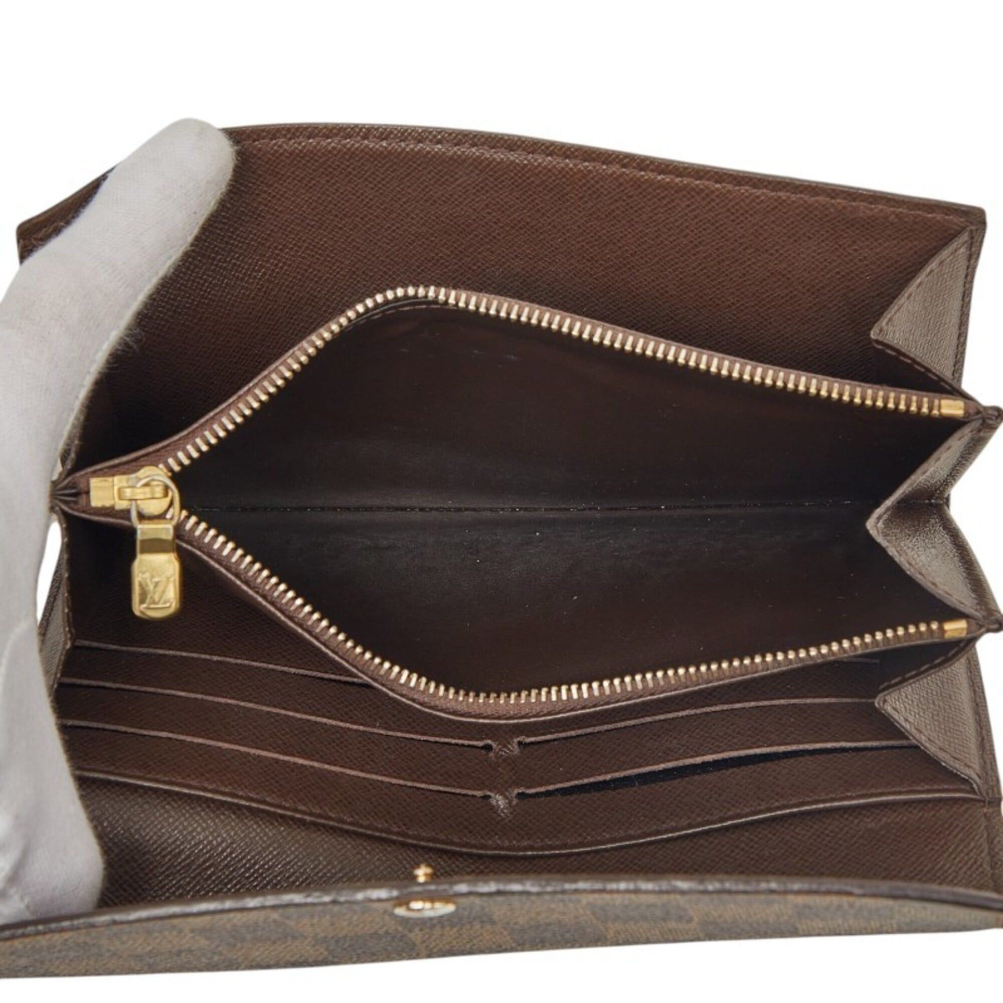 Louis Vuitton Louis Vuitton Damier Portefeuille Sarah Long Wallet N61734 Brown Leather Women's LOUIS VUITTON Size ONE SIZE - 6 Thumbnail