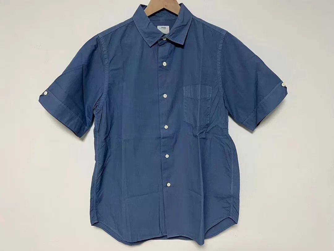 Visvim Blue Short Sleeve Shirt with 'Yokoso' Back Print Size US M / EU 48-50 / 2 - 7 Thumbnail