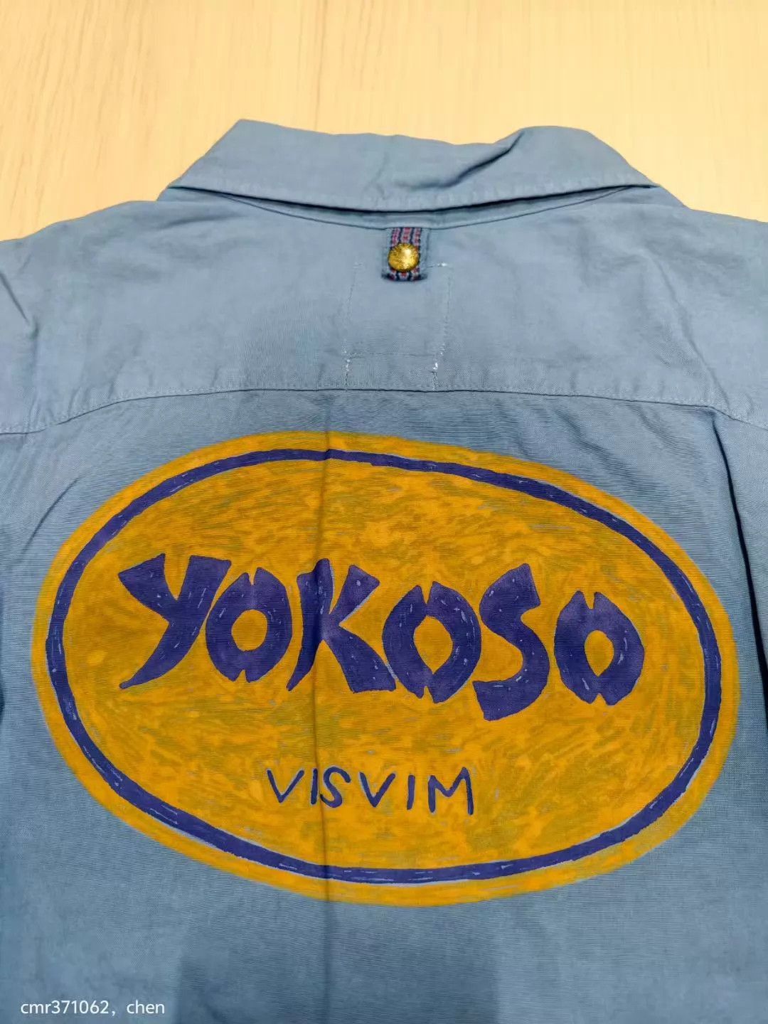 Visvim Blue Short Sleeve Shirt with 'Yokoso' Back Print Size US M / EU 48-50 / 2 - 6 Thumbnail
