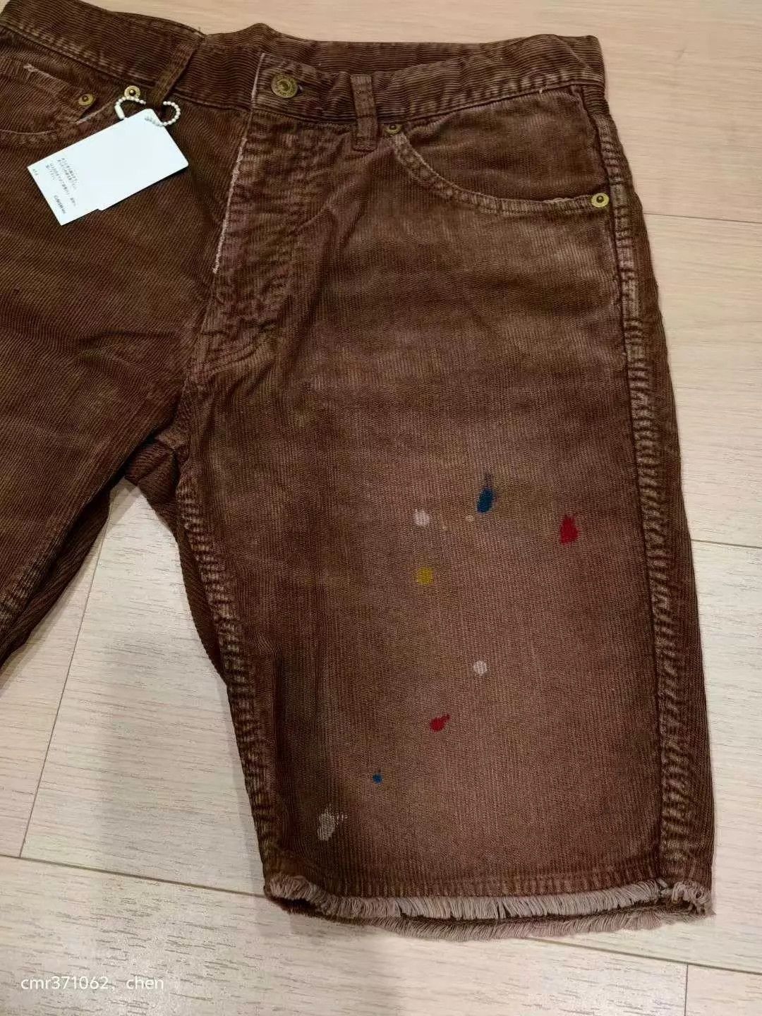 Visvim Brown Corduroy Shorts with Paint Splatters Size 30 Size US 30 / EU 46 - 3 Thumbnail