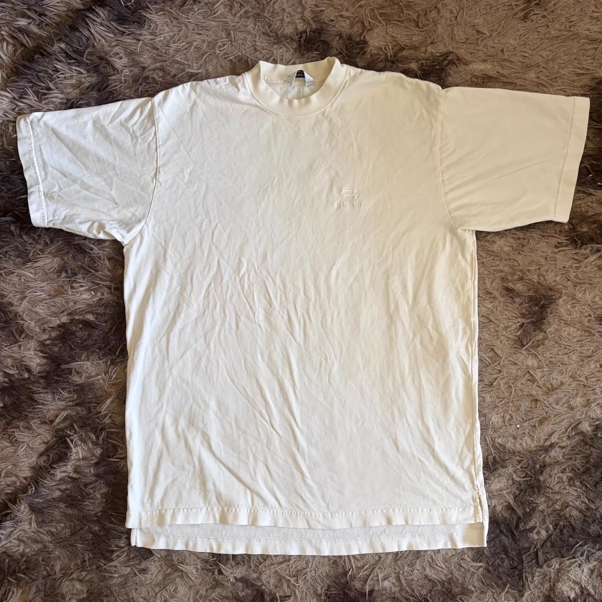 Balenciaga White Short-Sleeve Graphic T-Shirt Size US M / EU 48-50 / 2 - 2 Thumbnail