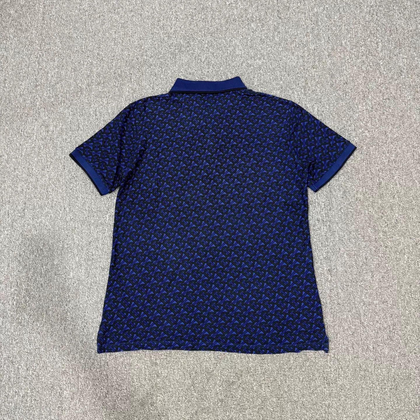 Burberry Blue Patterned Short-Sleeve Polo Shirt Size US M / EU 48-50 / 2 - 2 Thumbnail